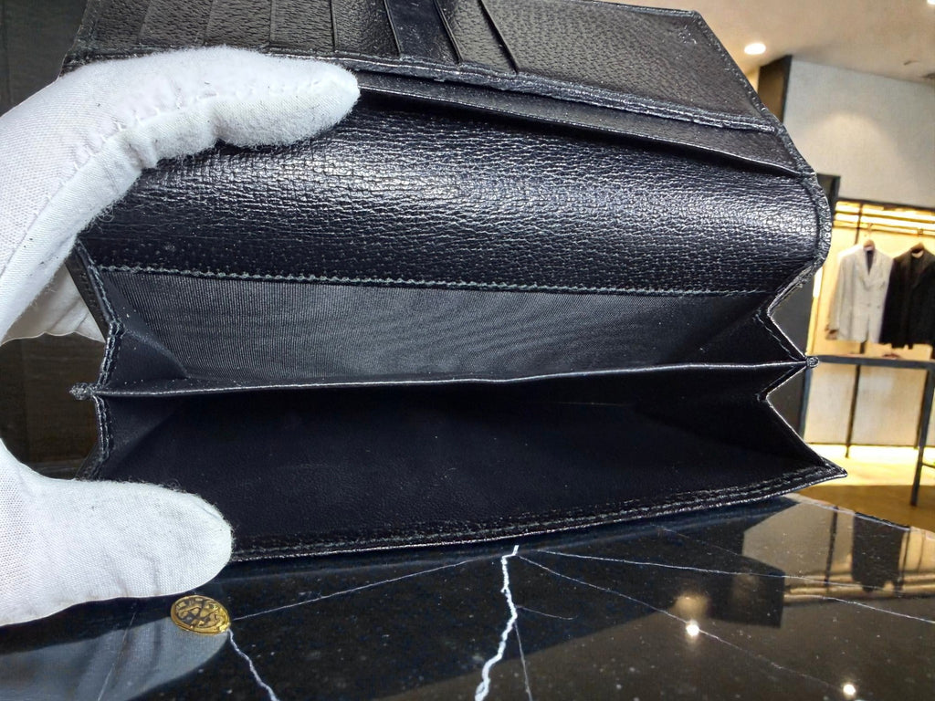 Gucci GG Monogram Black Canvas Continental Wallet