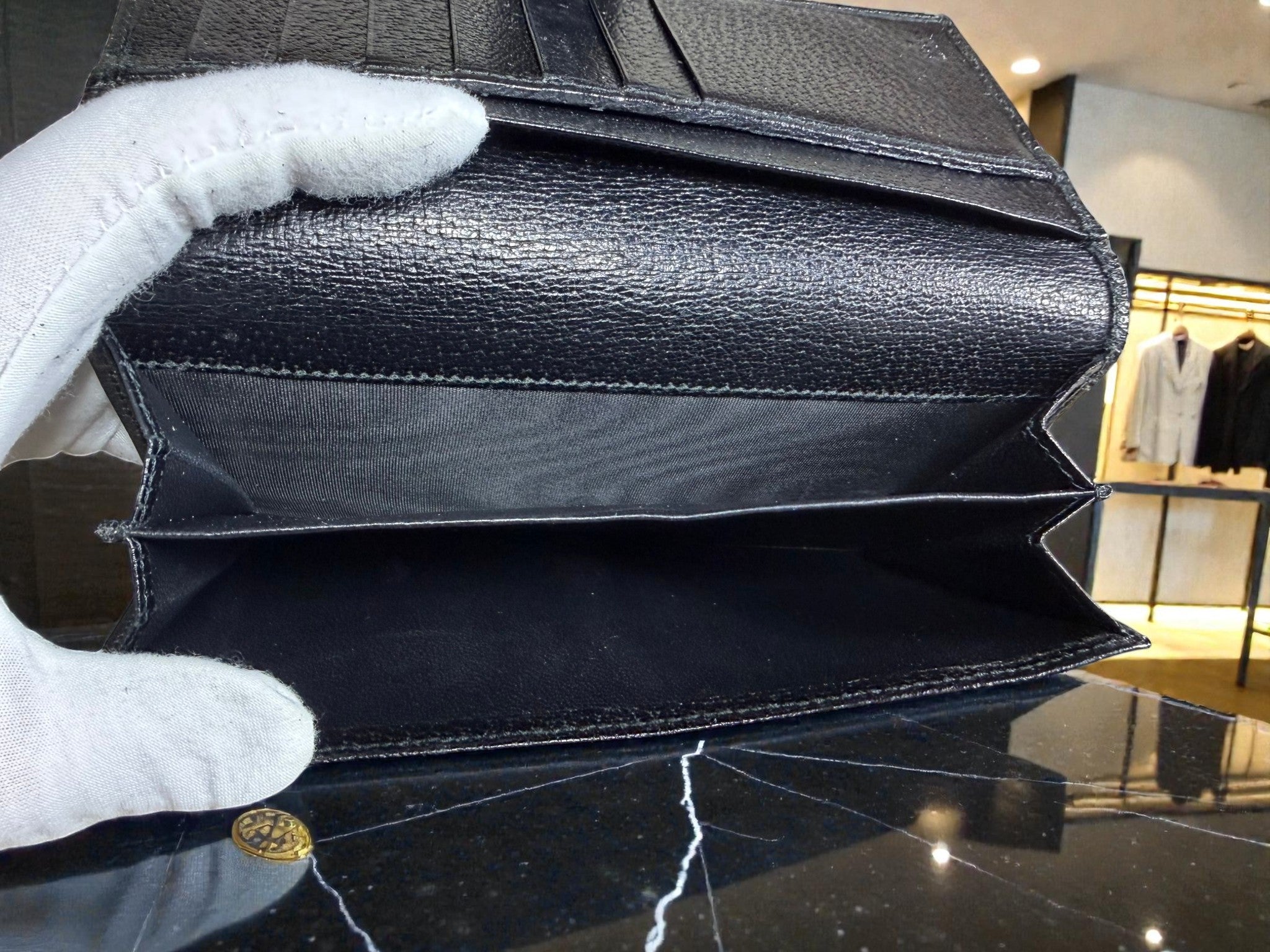 Gucci GG Monogram Black Canvas Continental Wallet
