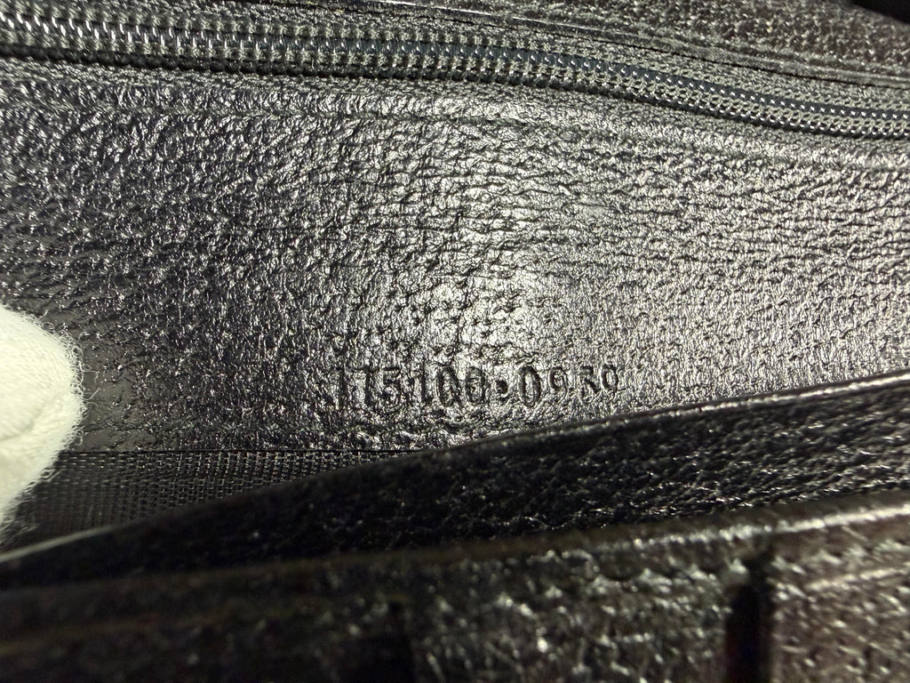 Gucci Black GG Monogram Continental Wallet with Kiss Lock