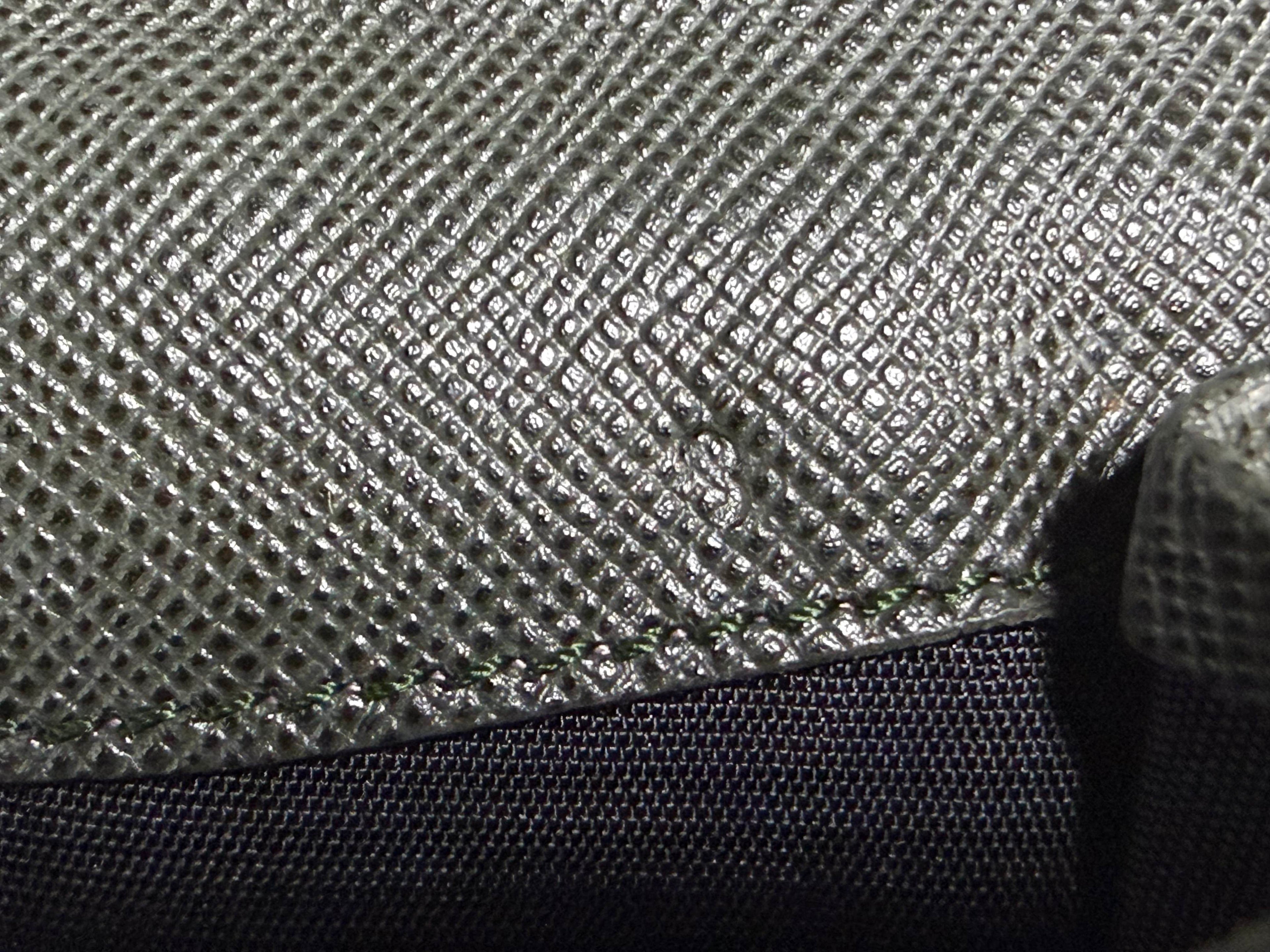 Prada Saffiano Dark Green Leather Bi-Fold Wallet with Coin Pocket