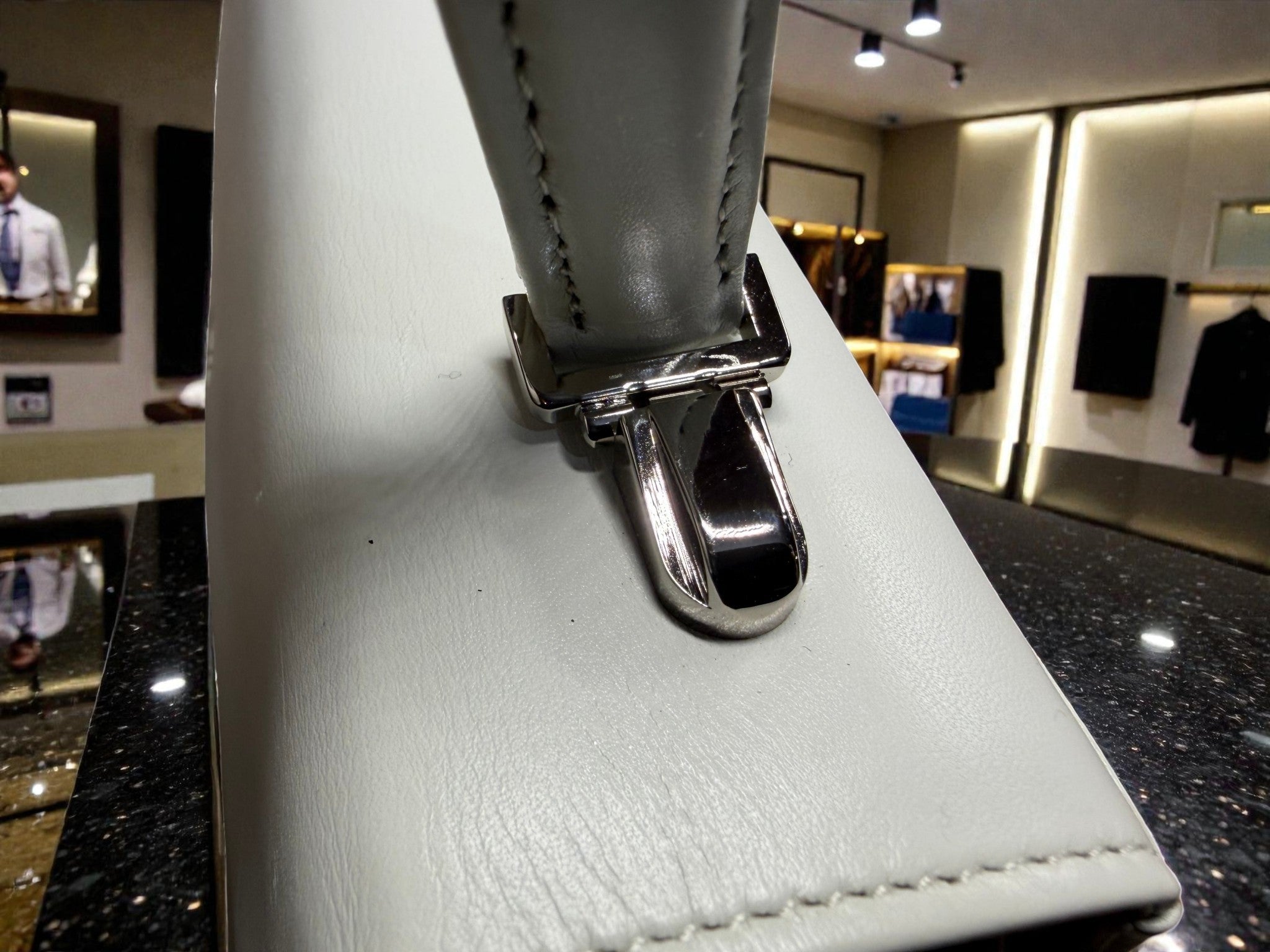 Vintage Pierre Balmain White Leather Top-Handle Bag