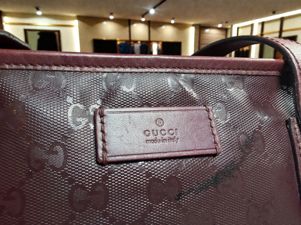 Gucci GG Supreme Joy Tote Bag in Imprime Burgundy
