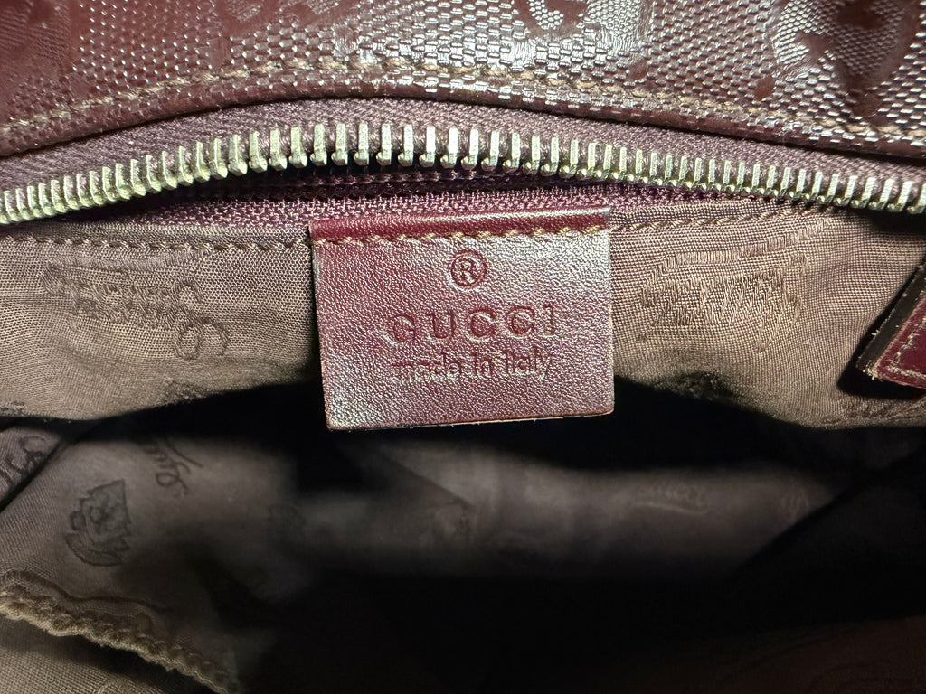 Gucci GG Supreme Joy Tote Bag in Imprime Burgundy
