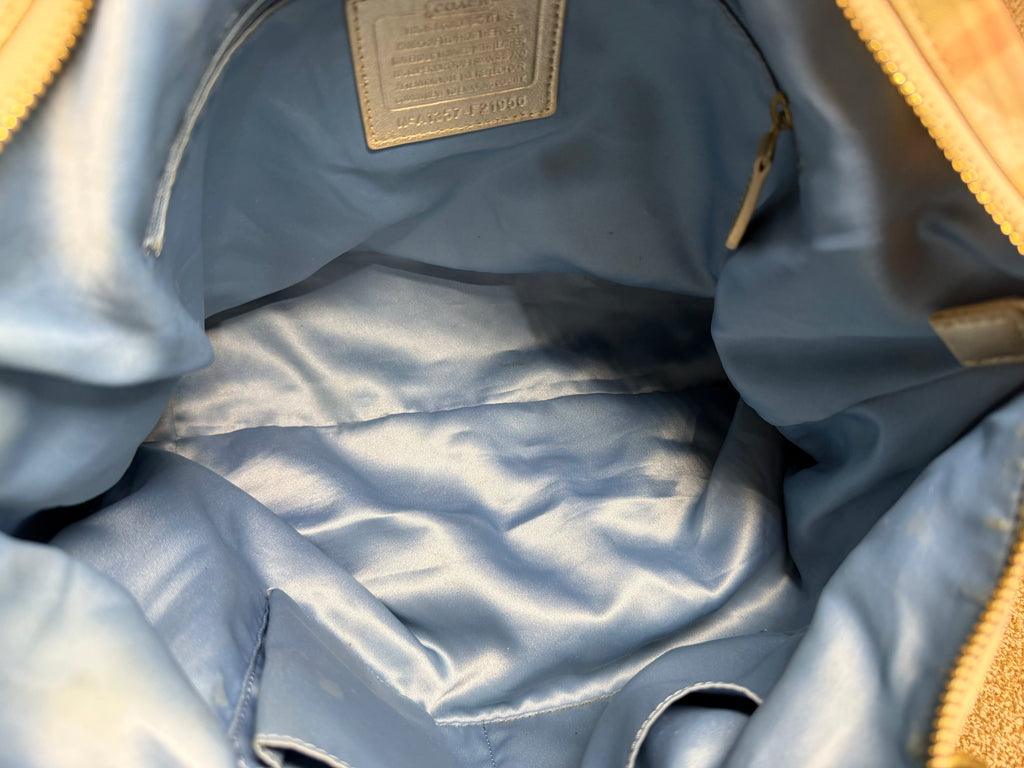 Coach Poppy Daisy Madras Signature Large Shoulder Bag