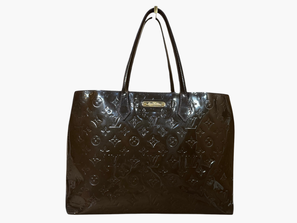Louis Vuitton Monogram Vernis Wilshire MM Tote in Terre d'Ombre