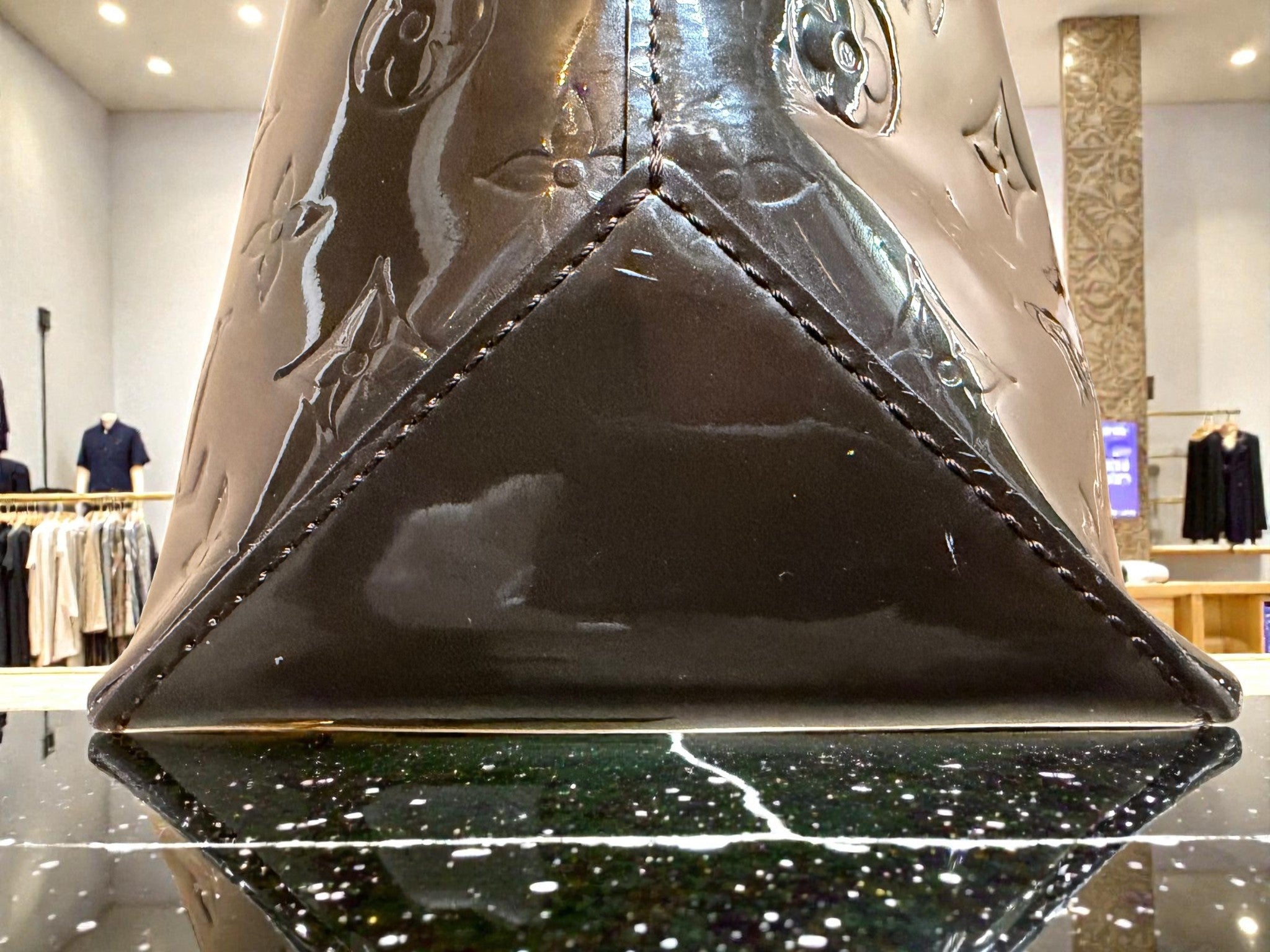 Louis Vuitton Monogram Vernis Wilshire MM Tote in Terre d'Ombre