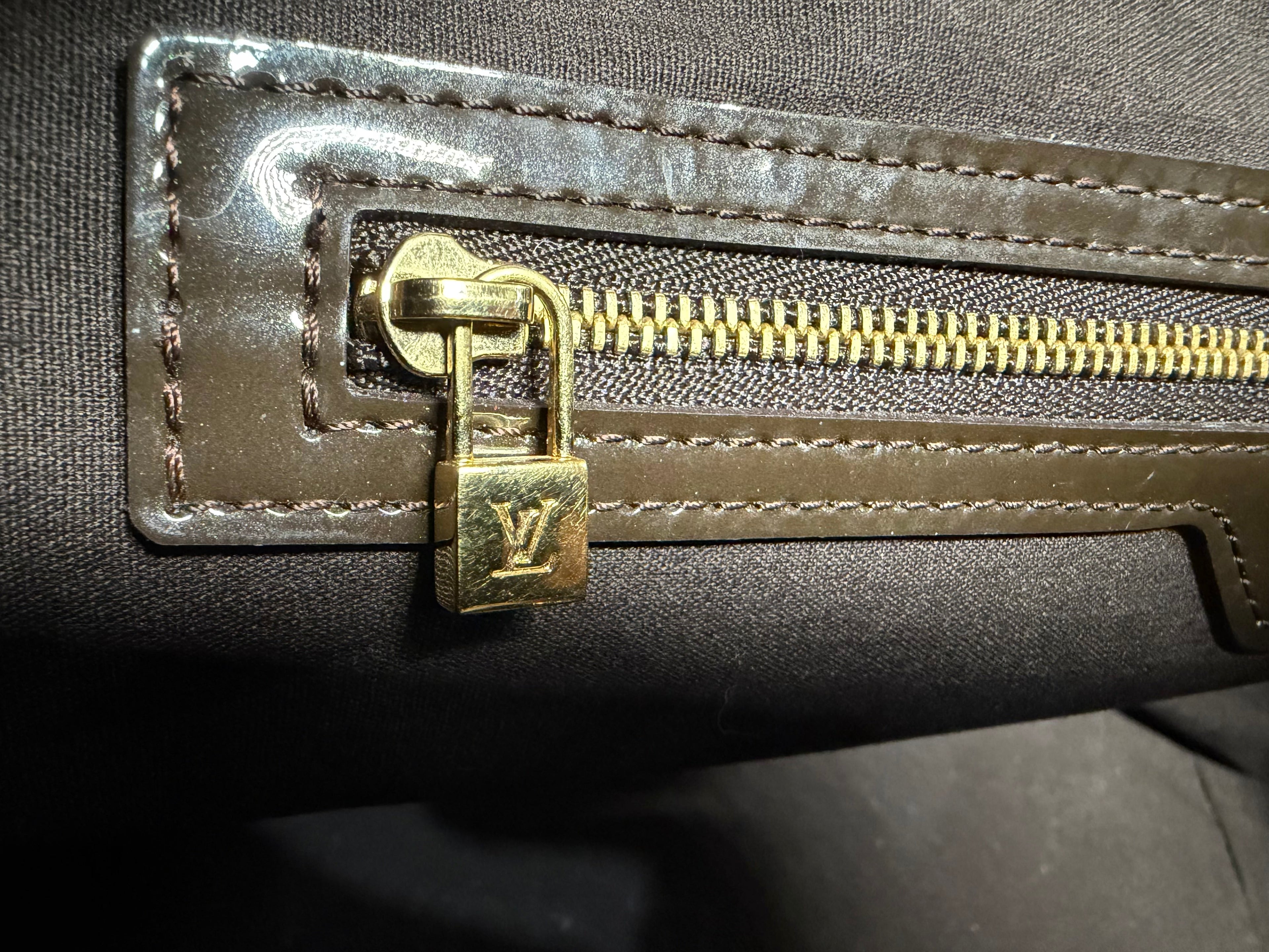 Louis Vuitton Monogram Vernis Wilshire MM Tote in Terre d'Ombre