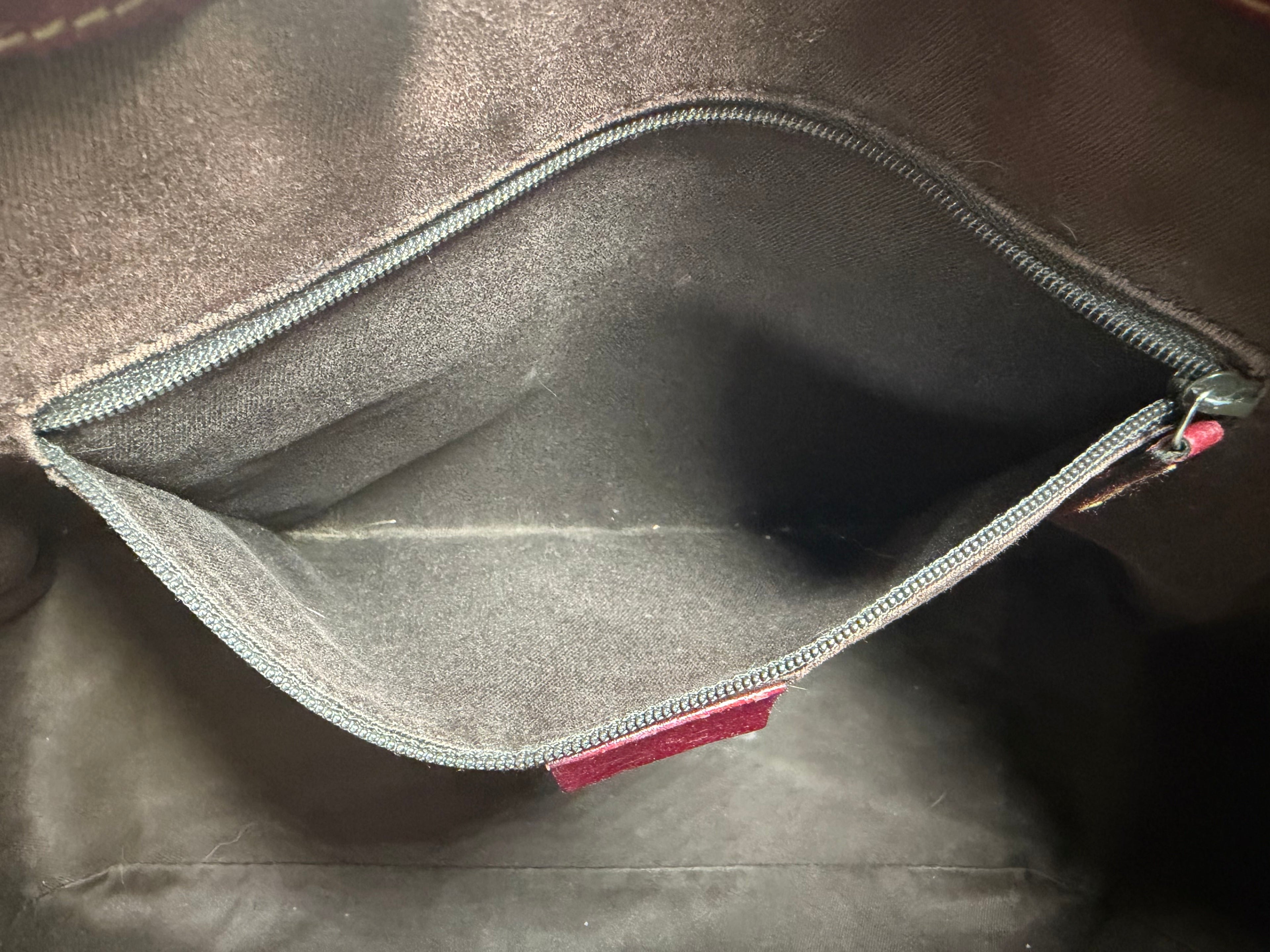 Gucci GG Supreme Canvas Tote Bag with Burgundy Leather Trim (Abbey Style)