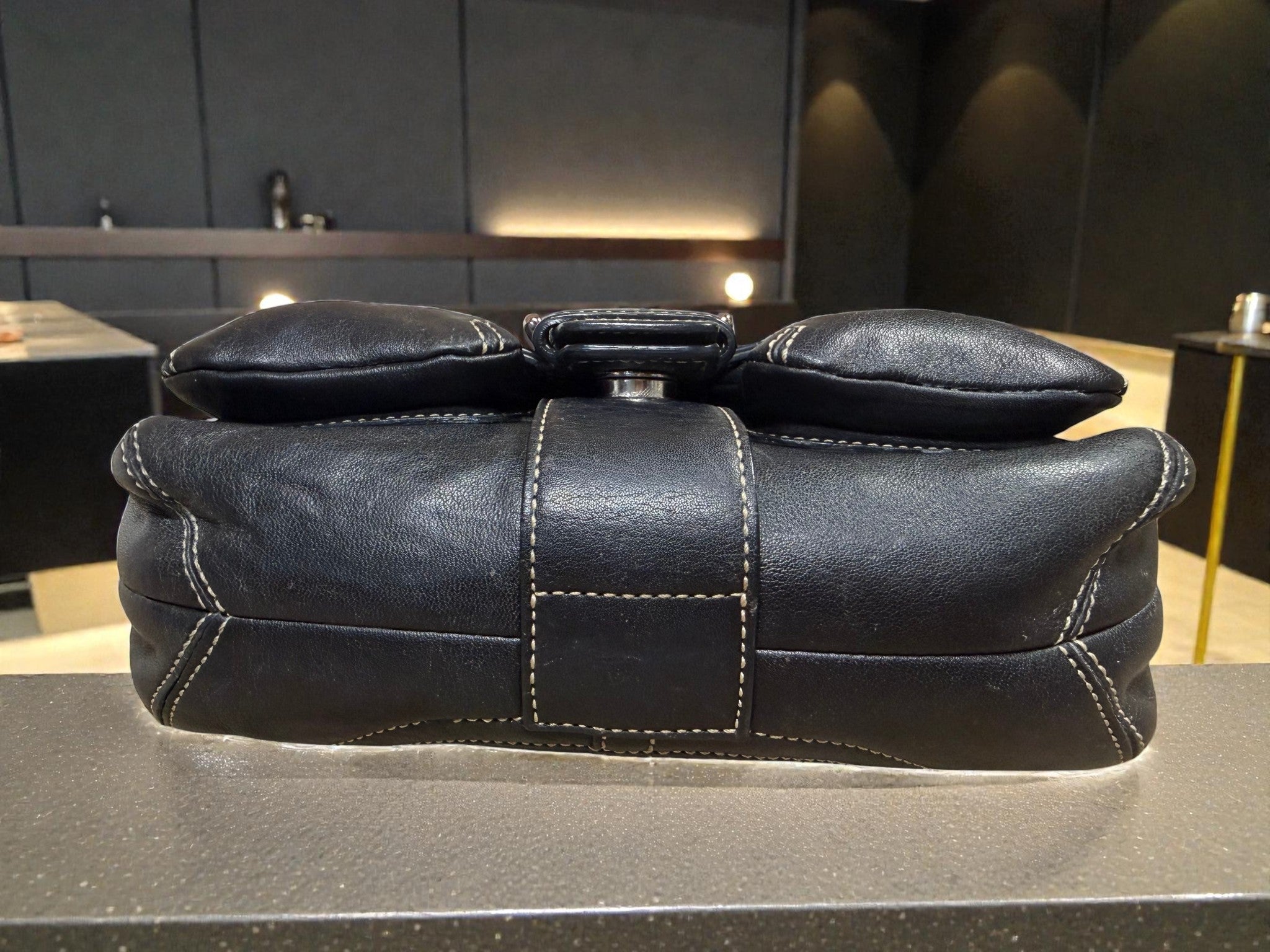 Coach Soho Black Leather Flap Shoulder Bag – Legacy Era (No A05S-3688)