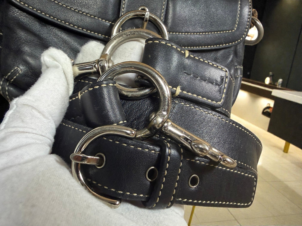 Coach Soho Black Leather Flap Shoulder Bag – Legacy Era (No A05S-3688)