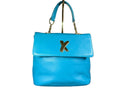 By Paloma Picasso blue Turquoise teal Leather Shoulder Bag