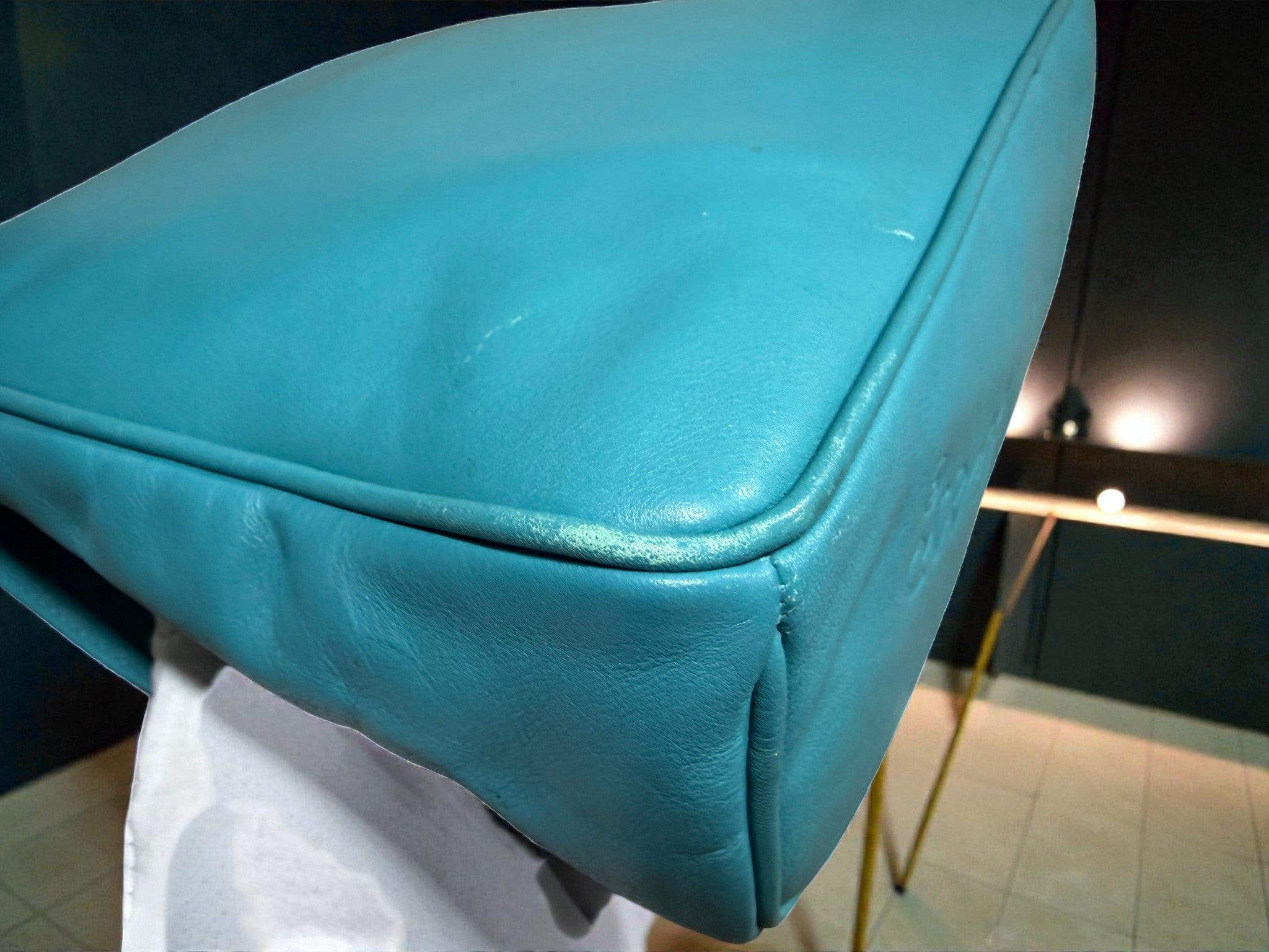 By Paloma Picasso blue Turquoise teal Leather Shoulder Bag