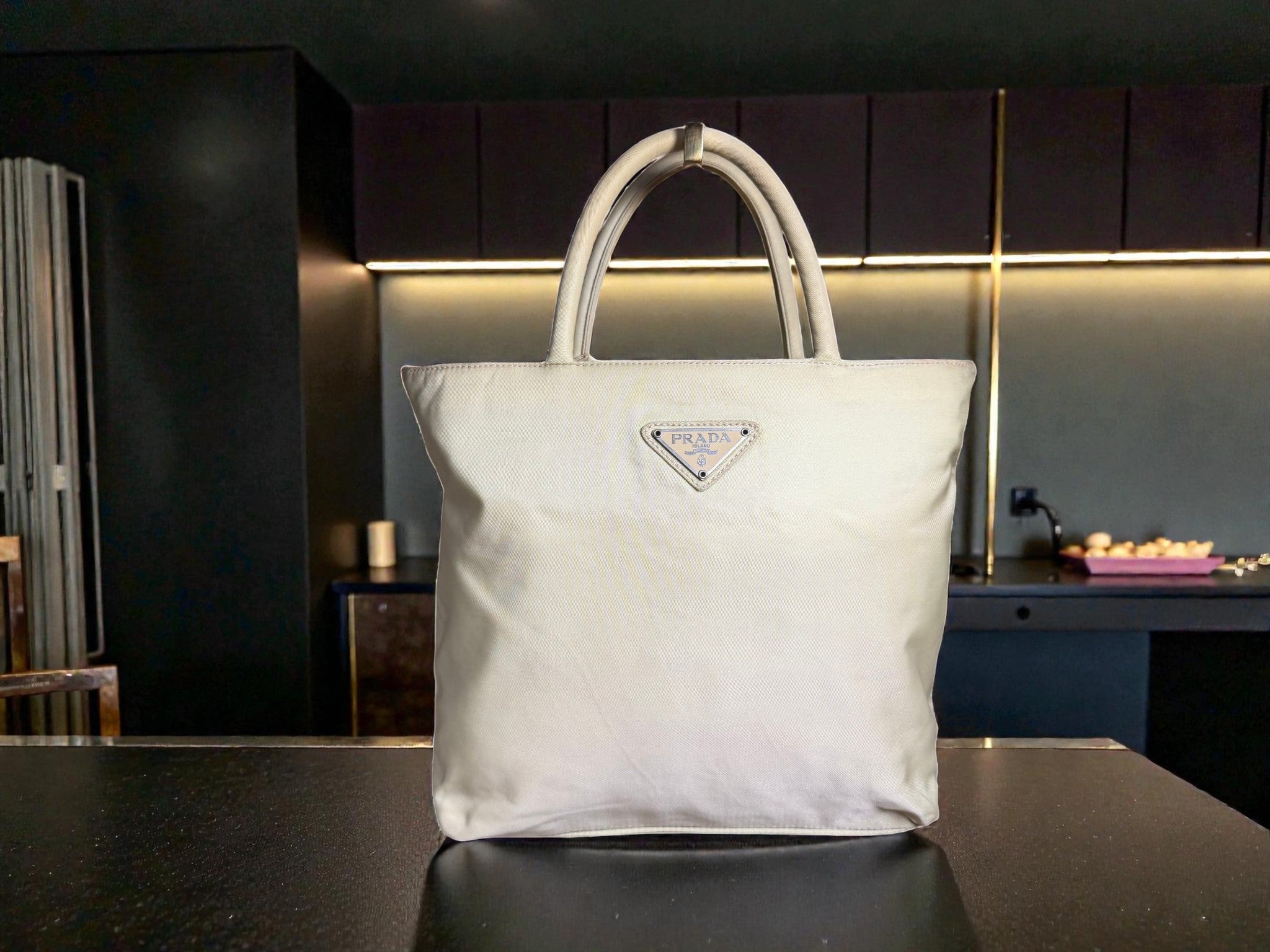 Prada Cream Nylon Tessuto Tote Bag