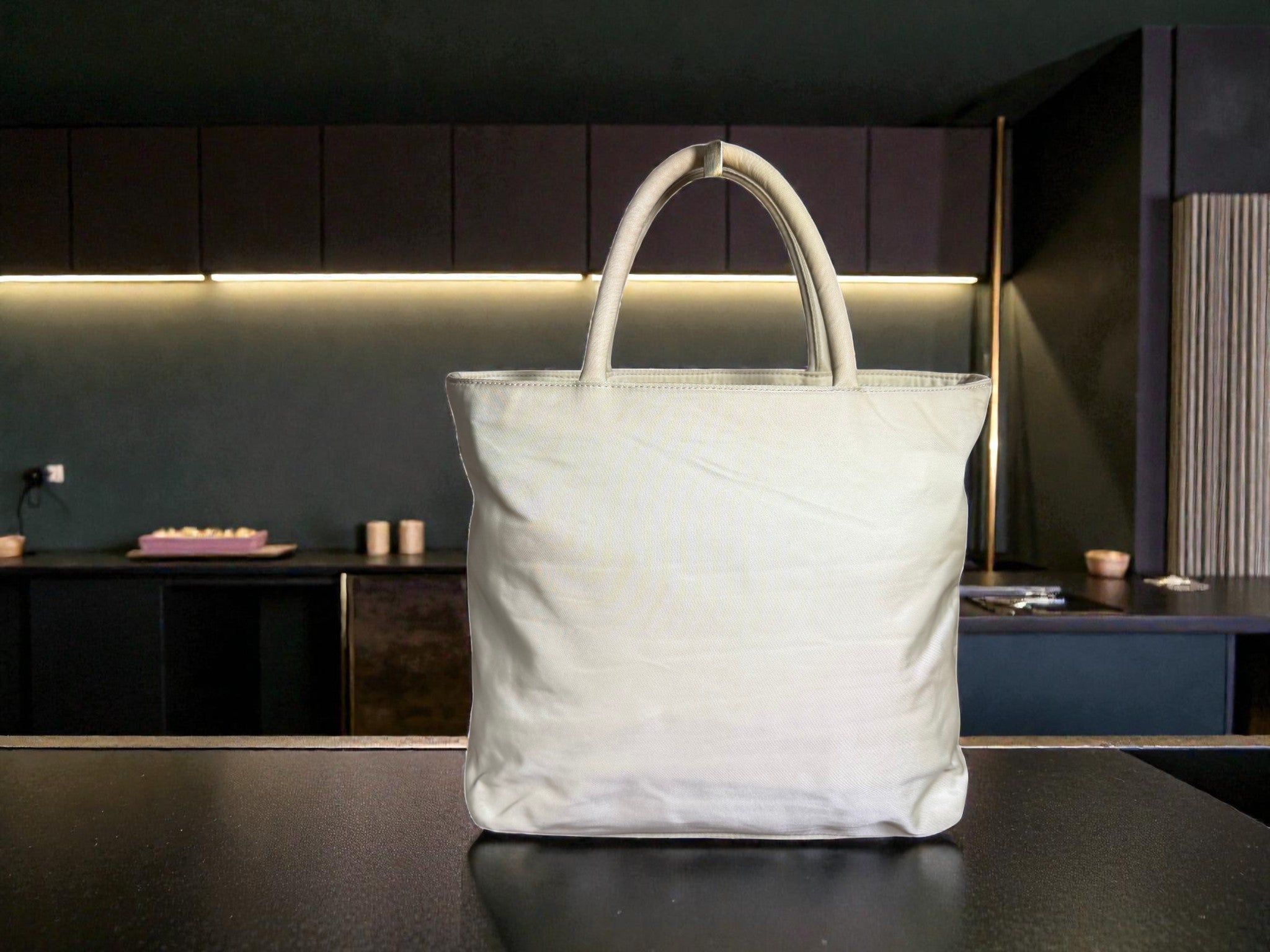 Prada Cream Nylon Tessuto Tote Bag