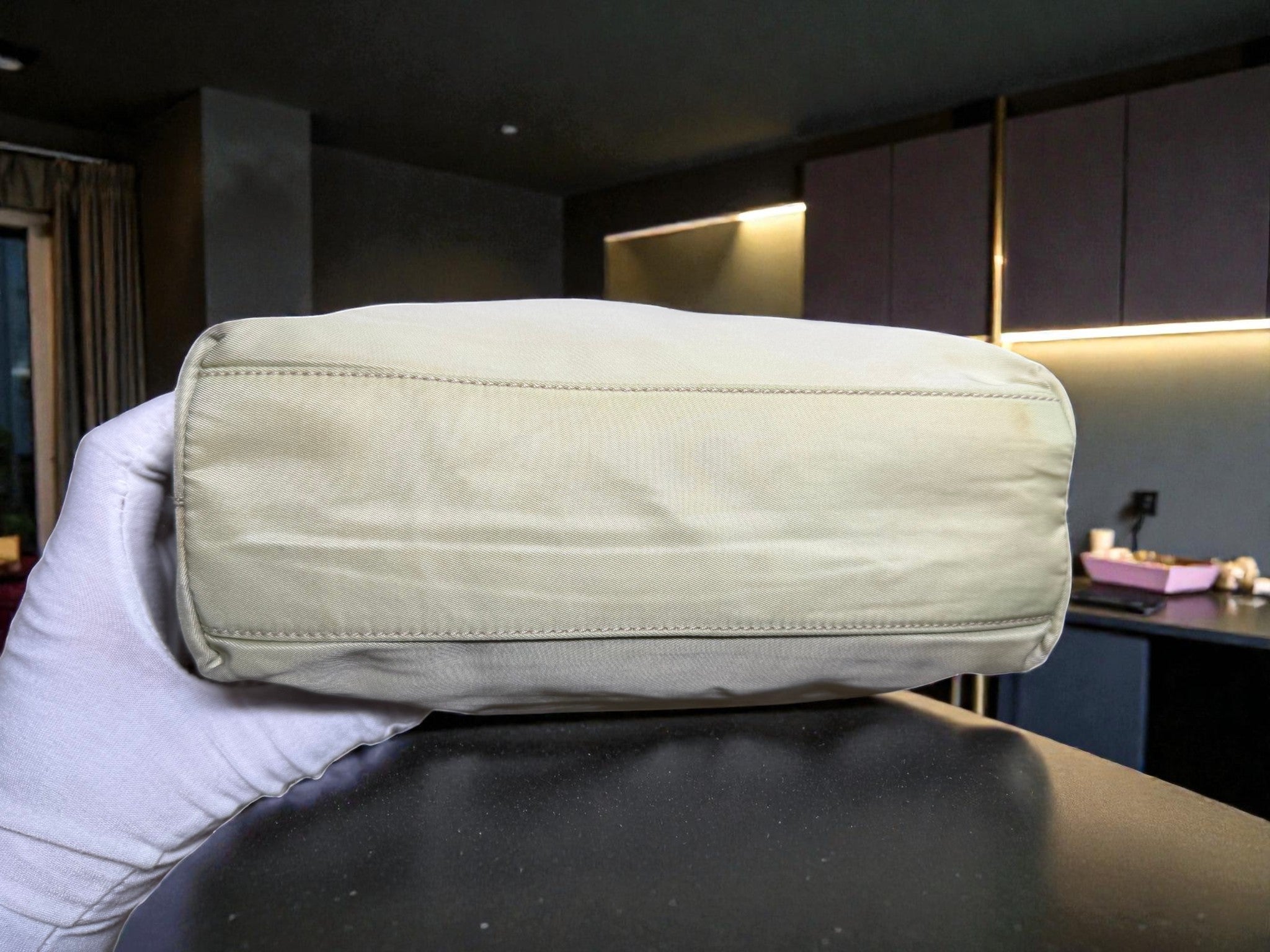 Prada Cream Nylon Tessuto Tote Bag