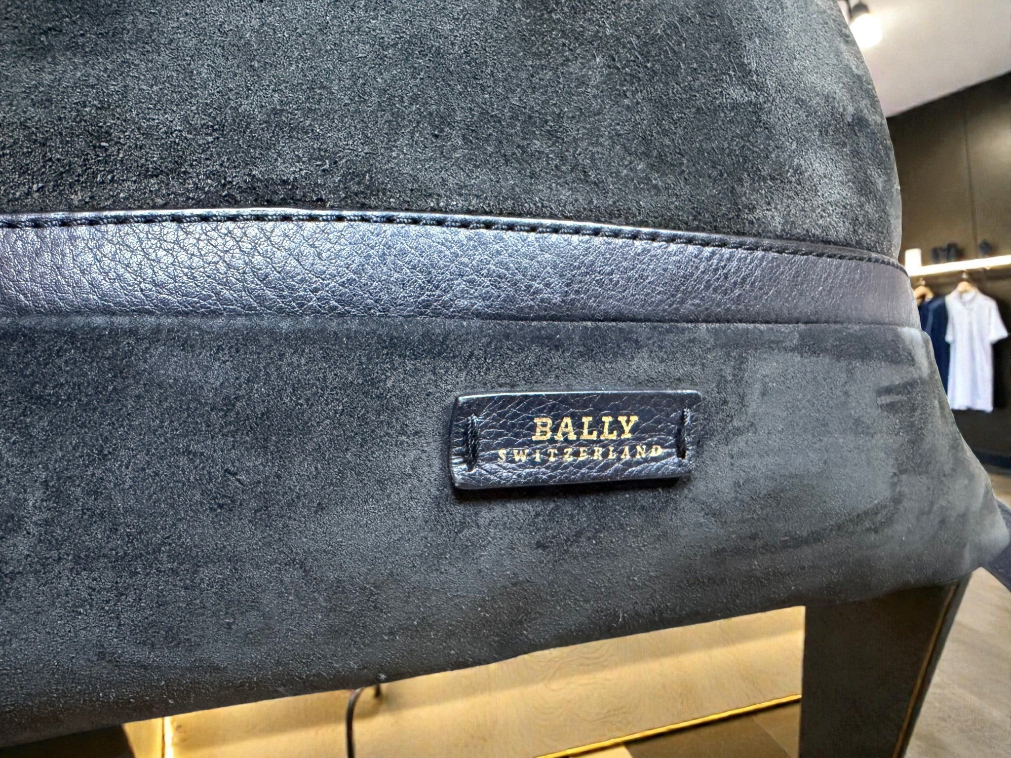 Bally Switzerland Black Suede Messenger Bag