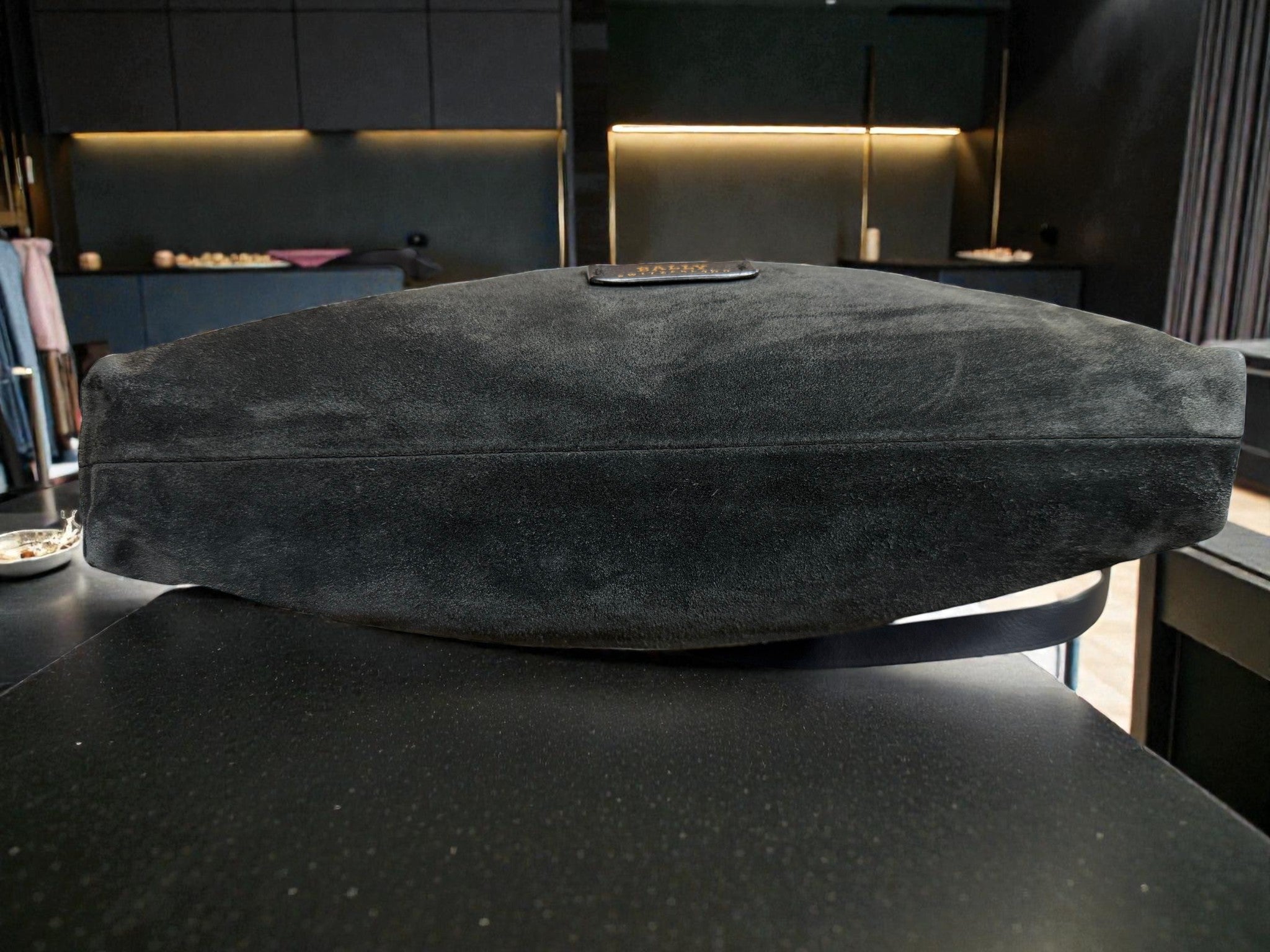 Bally Switzerland Black Suede Messenger Bag