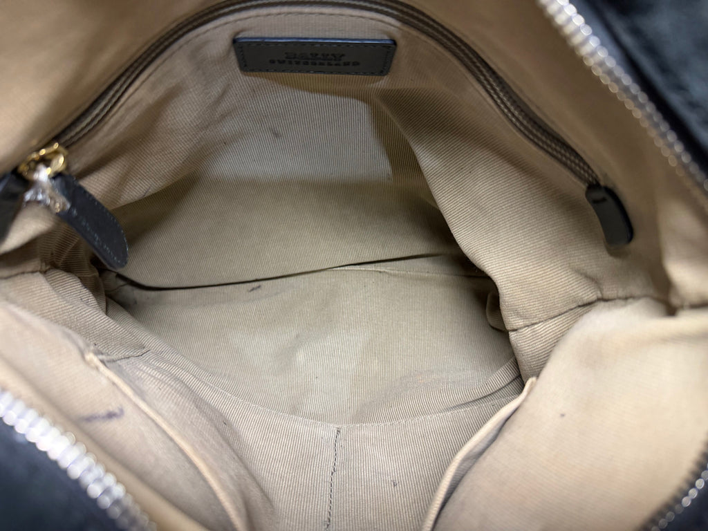 Bally Switzerland Black Suede Messenger Bag