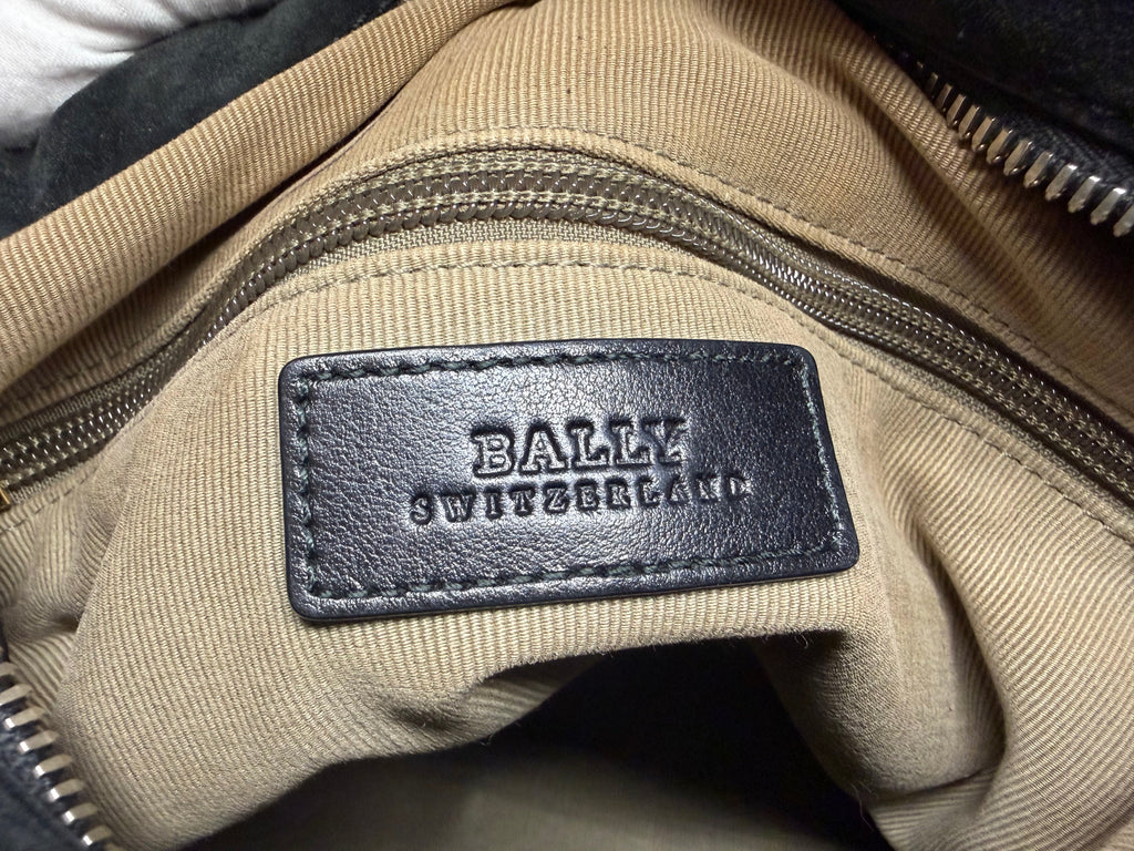 Bally Switzerland Black Suede Messenger Bag