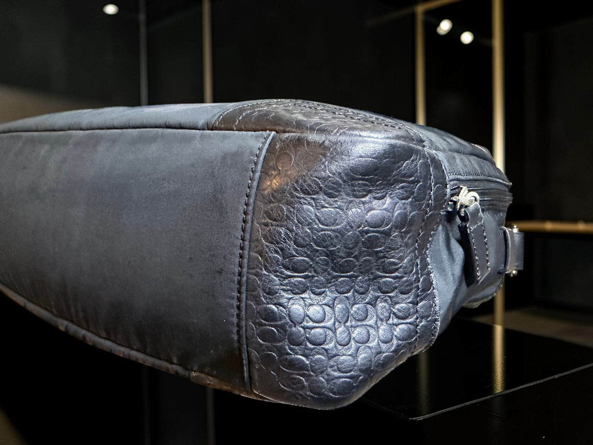 Coach Black Nylon and leather Embossed Business Briefcase