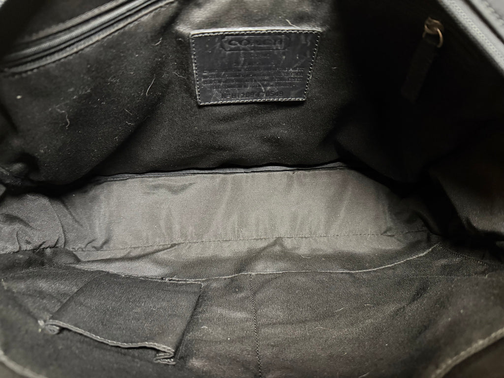Coach Black Nylon and leather Embossed Business Briefcase