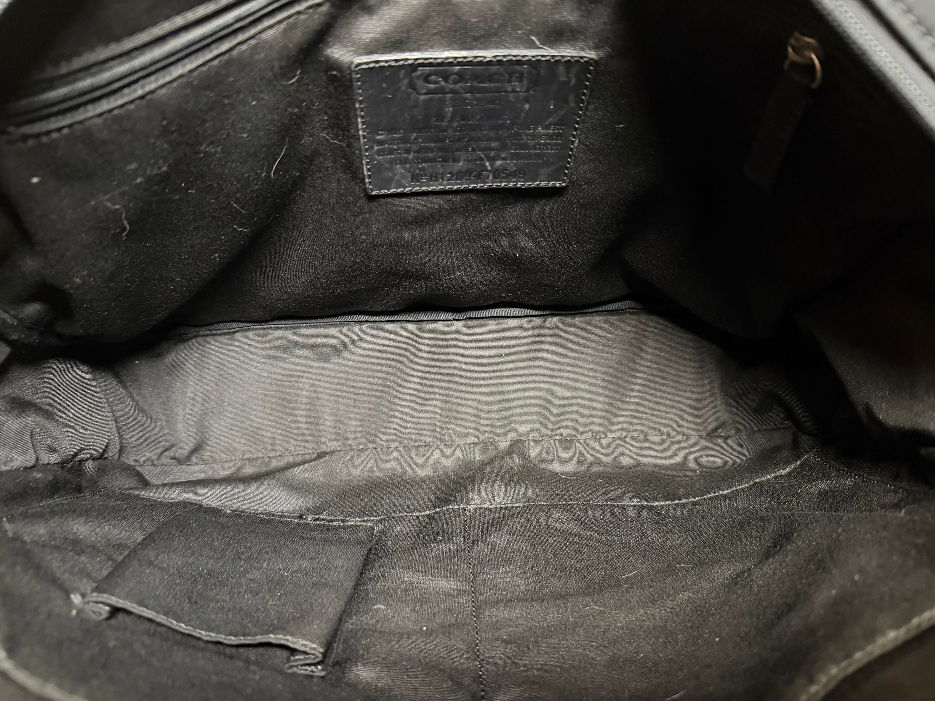 Coach Black Nylon and leather Embossed Business Briefcase