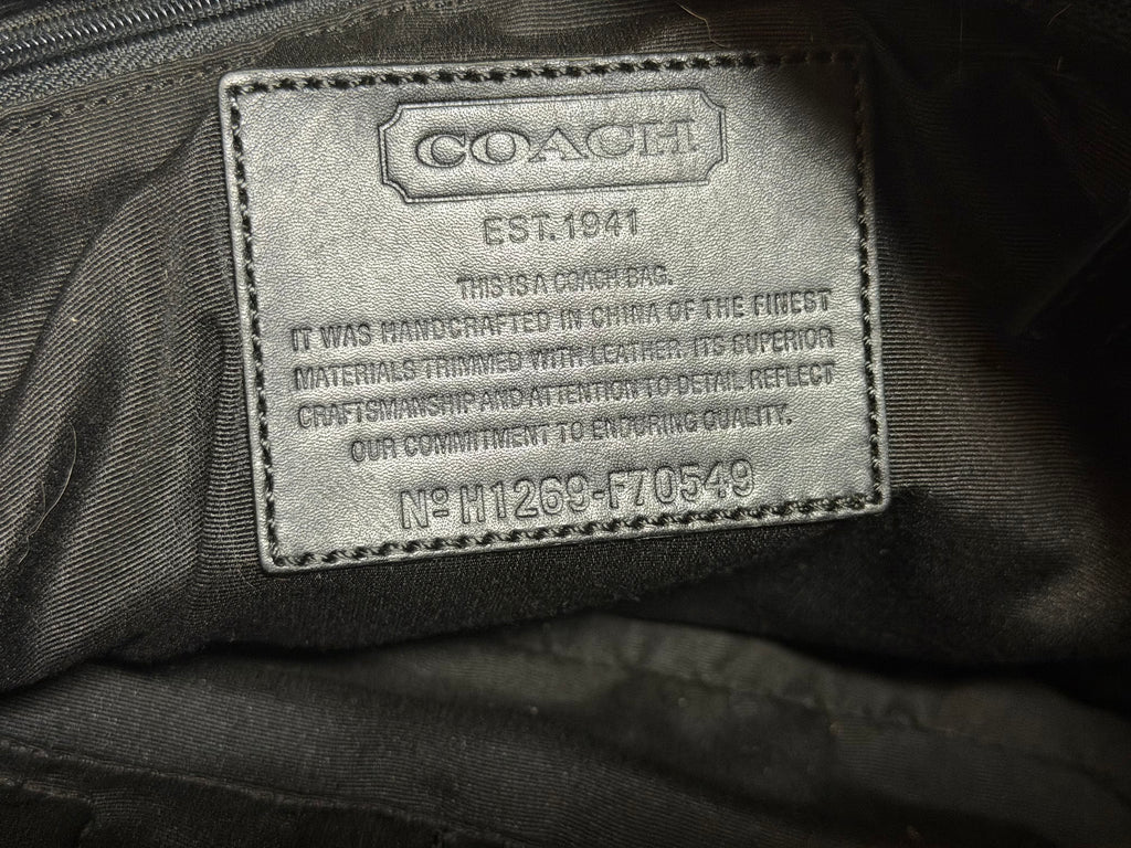 Coach Black Nylon and leather Embossed Business Briefcase