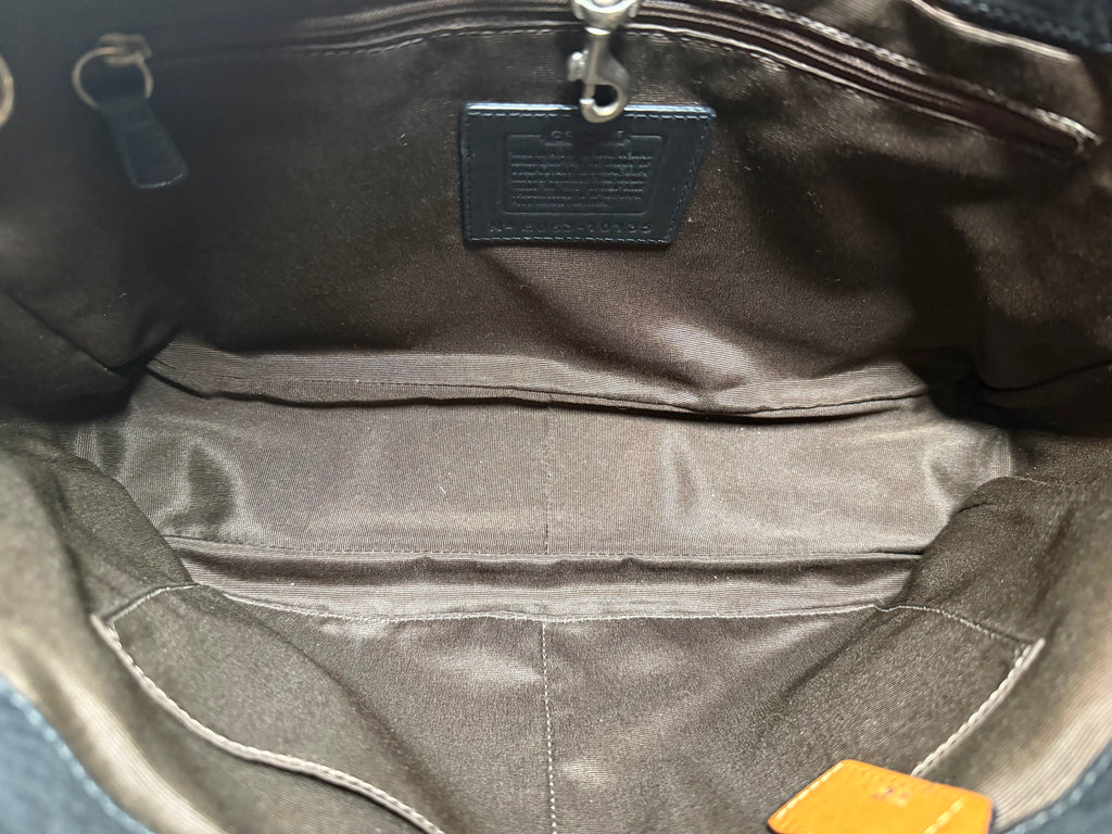 Coach Chelsea Pebbled Leather Tote – Black with Cognac Chain Handles