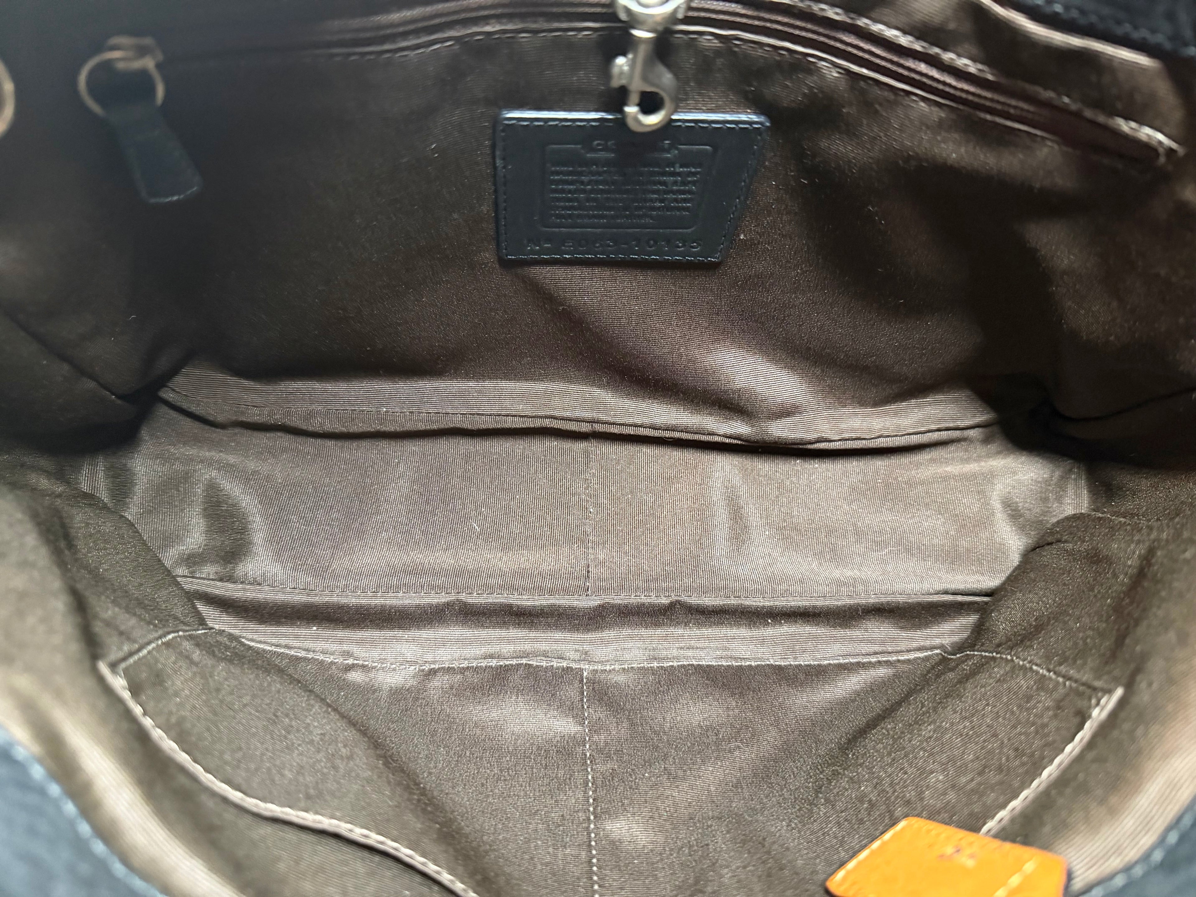 Coach Chelsea Pebbled Leather Tote – Black with Cognac Chain Handles