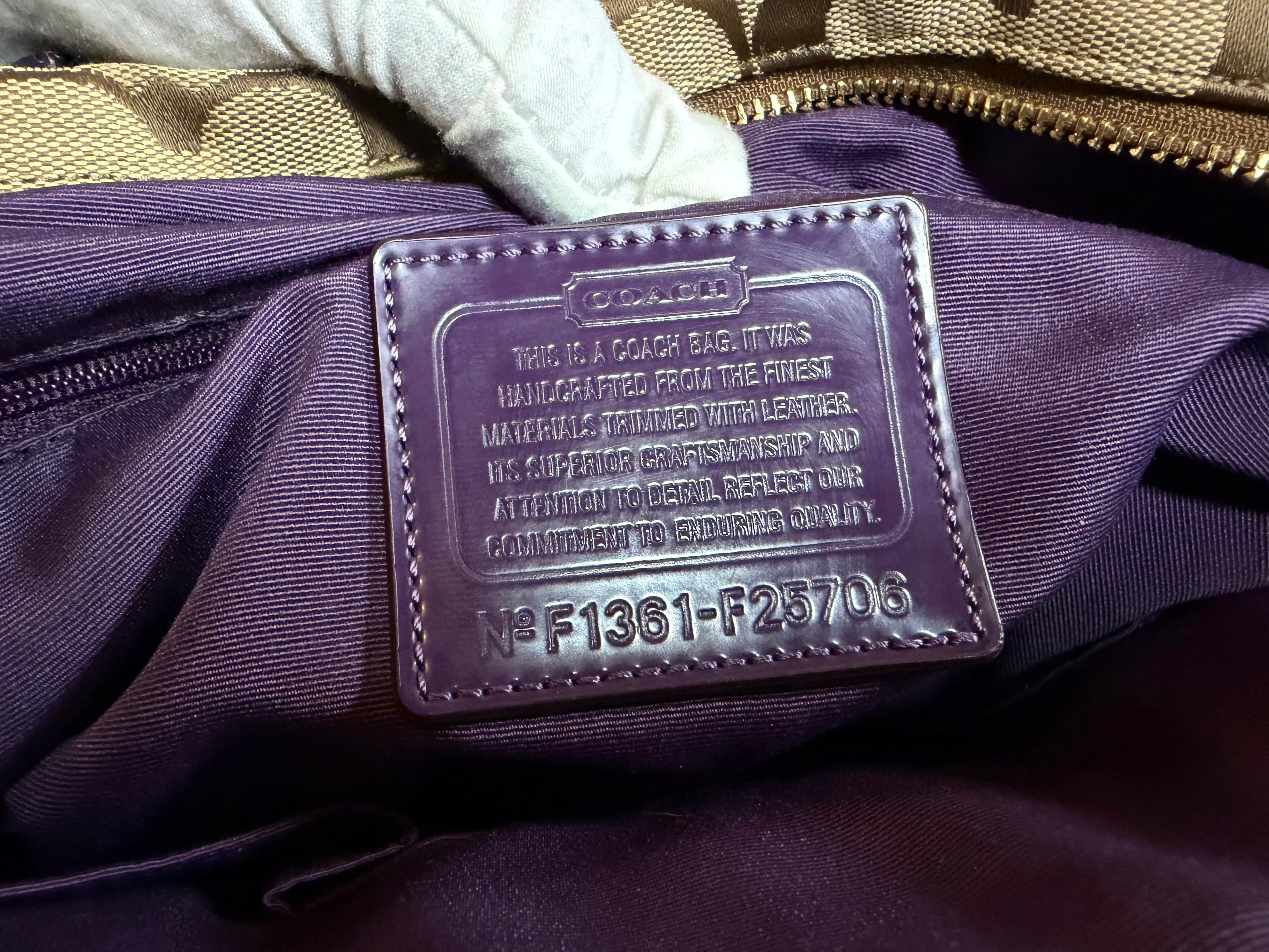 Coach Signature Python Tote – Monogram Canvas with Purple Python Accents