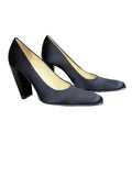 Prada Black Satin Square Toe Block Heel – Size EU 35 / UK 2.5