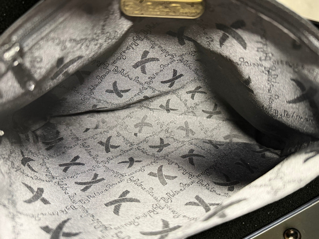 Vintage Paloma Picasso Black Leather Shoulder Bag with Gold "X" Logo (with dustbag and coin purse)