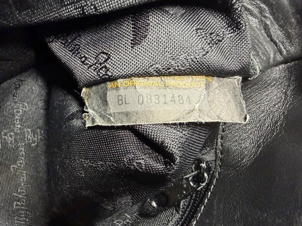 Vintage Paloma Picasso Black Leather Shoulder Bag with Gold "X" Logo (with dustbag and coin purse)