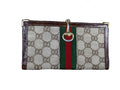 Vintage Gucci Brown Leather monogram canvas Wallet organiser G.Gucci Horsebit Clasp