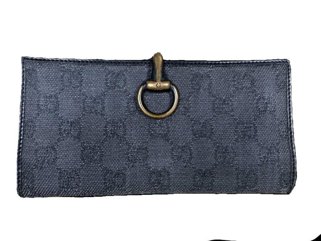 Gucci Horsebit GG Supreme Canvas Continental Long Wallet purse