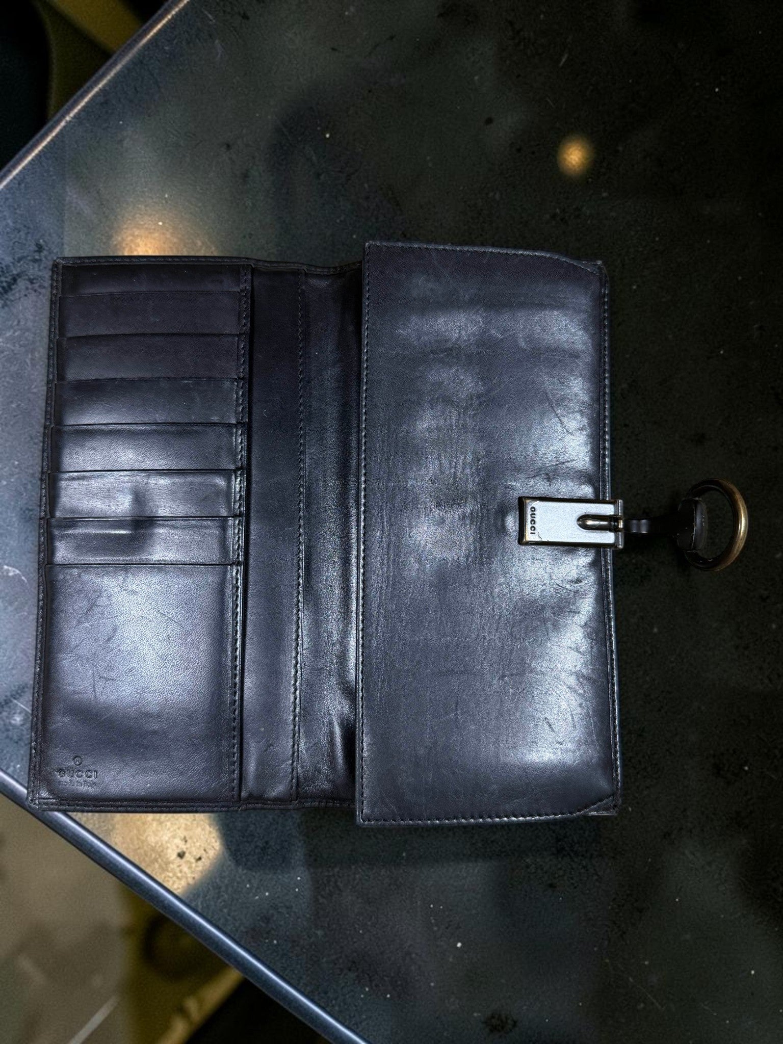 Gucci Horsebit GG Supreme Canvas Continental Long Wallet