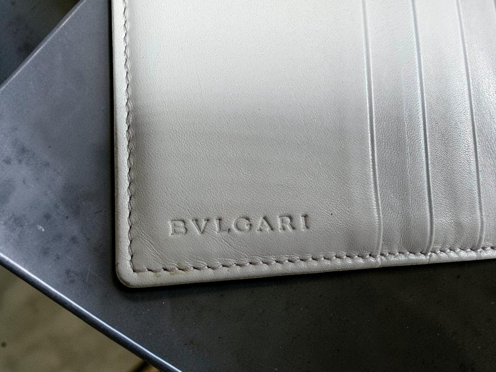 Bvlgari Logomania Compact Wallet – Mauve Canvas with Logo Button
