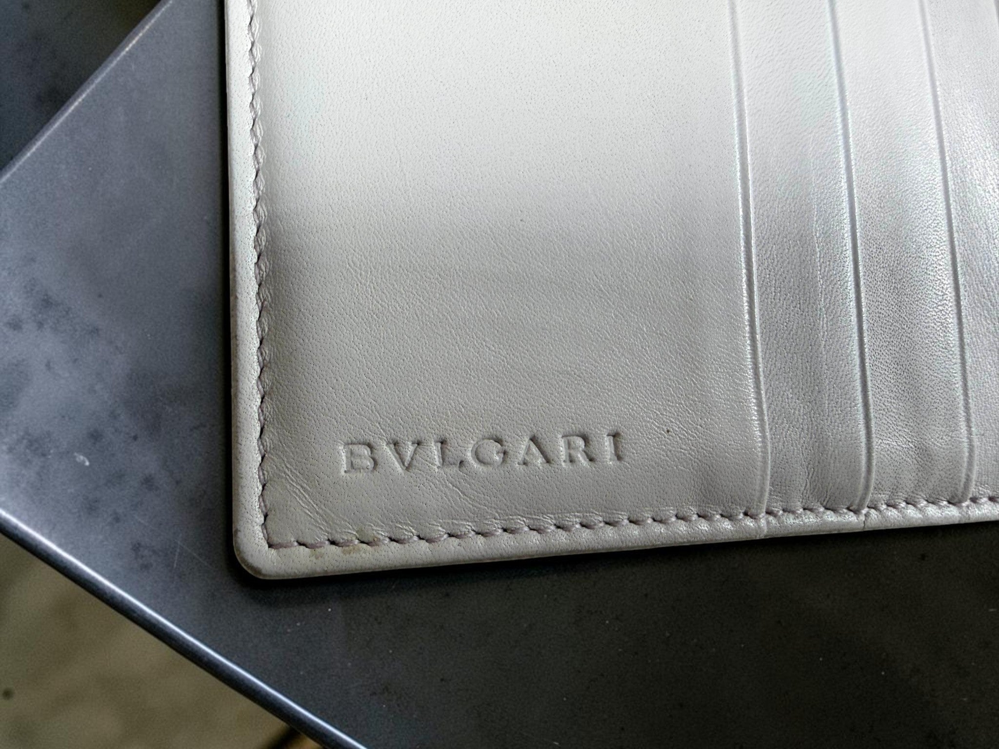 Bvlgari Logomania Compact Wallet – Mauve Canvas with Logo Button