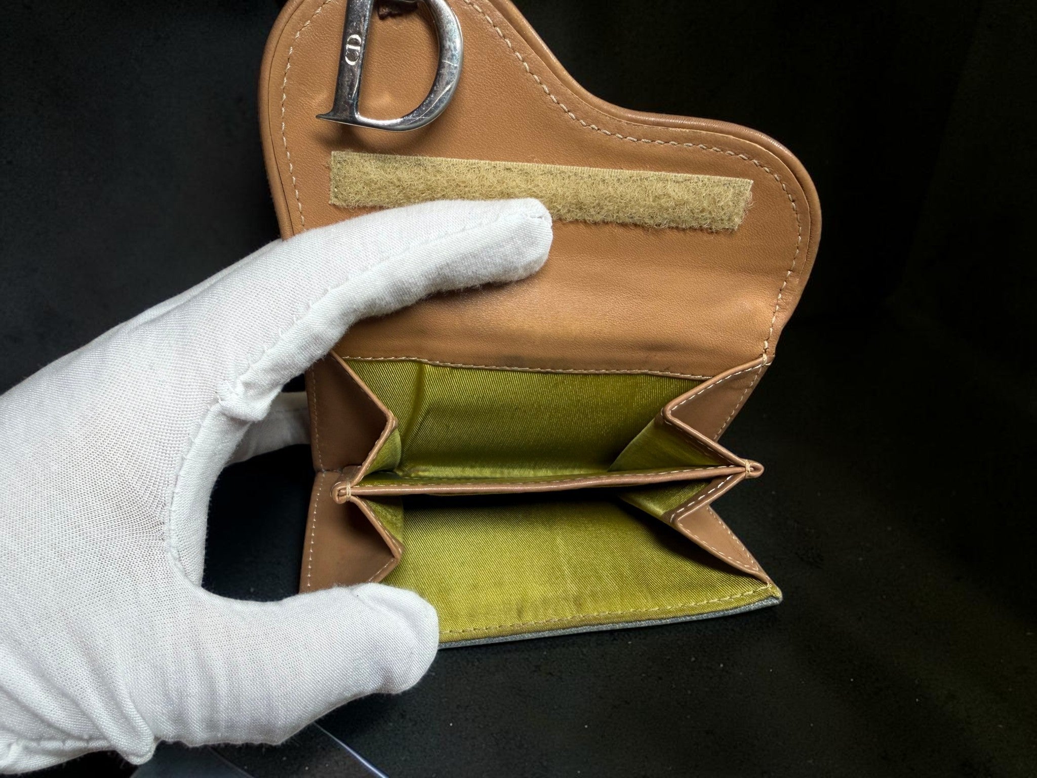 Christian Dior Denim Saddle Wallet – Faded Denim with Brown Leather