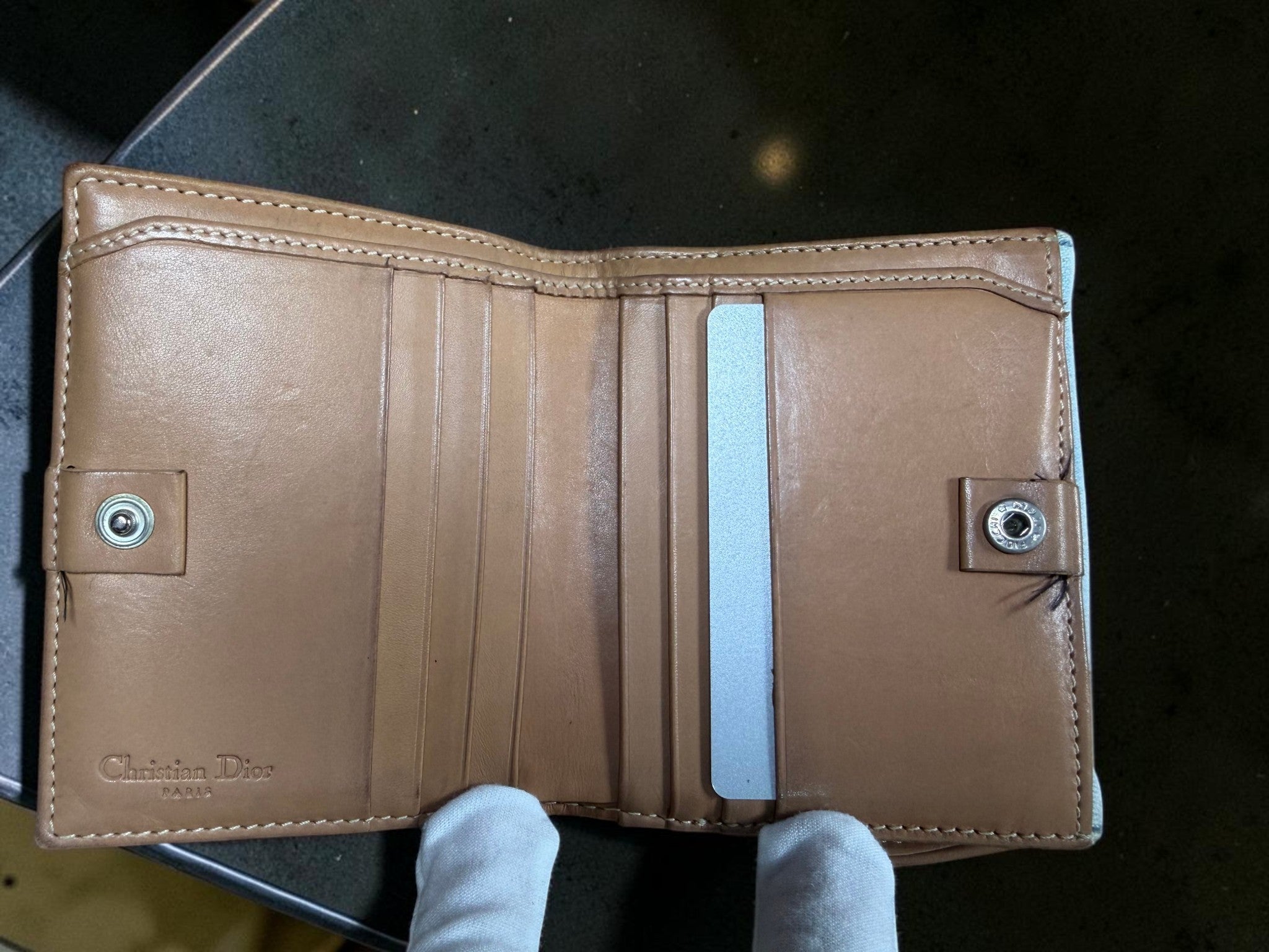 Christian Dior Denim Saddle Wallet – Faded Denim with Brown Leather
