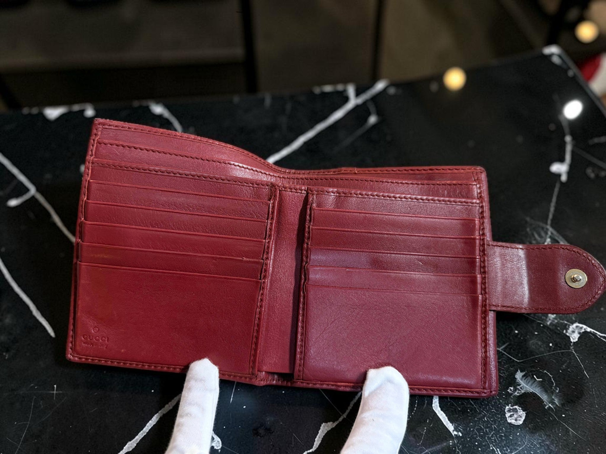Gucci GG Supreme Heart Logo French Wallet
