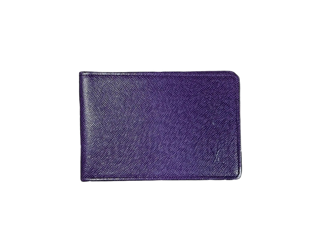 Louis Vuitton Taiga Leather Card / ID Holder in Cassis Purple