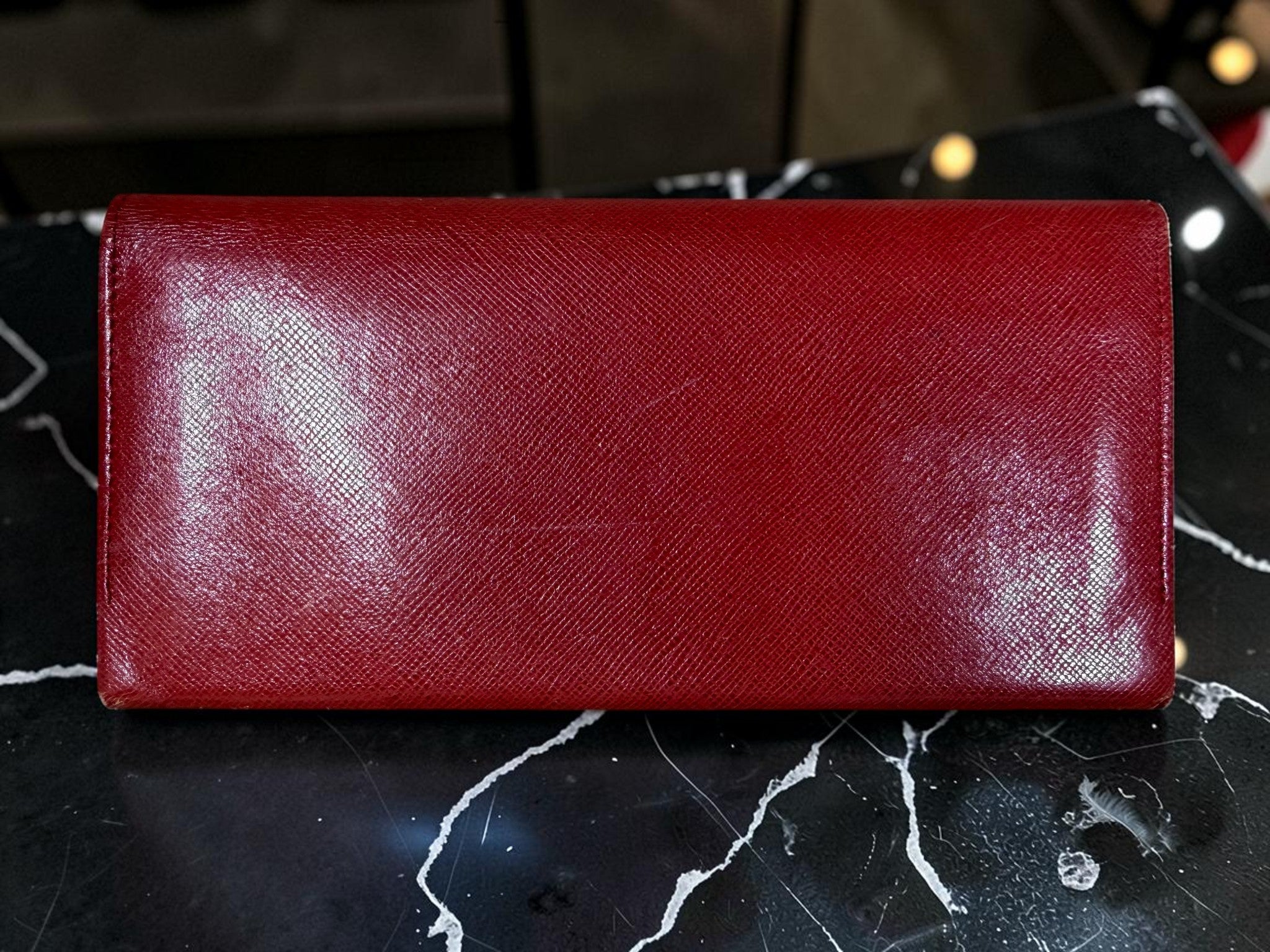 Givenchy Red Saffiano Leather bifold Wallet