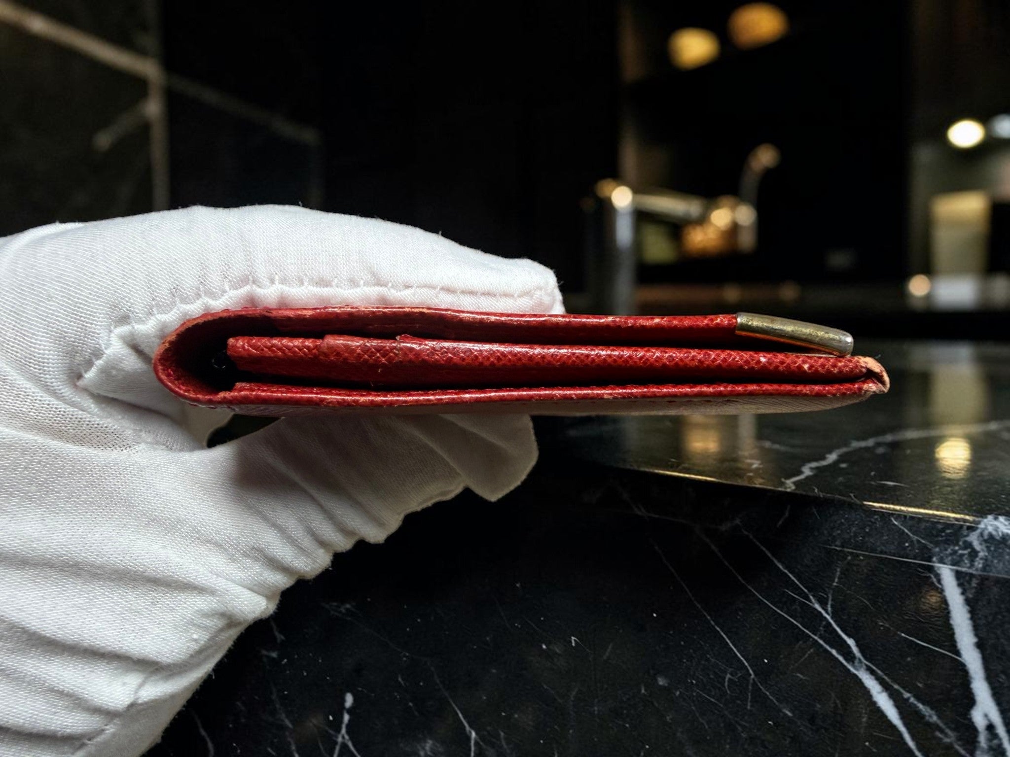 Givenchy Red Saffiano Leather bifold Wallet