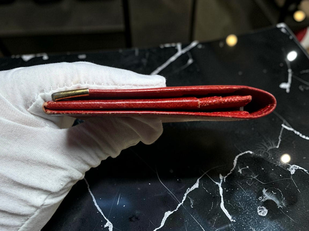 Givenchy Red Saffiano Leather bifold Wallet