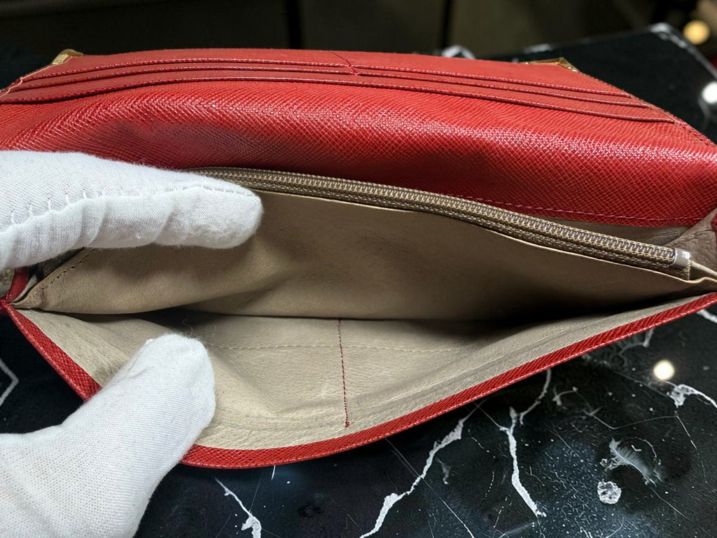 Givenchy Red Saffiano Leather bifold Wallet