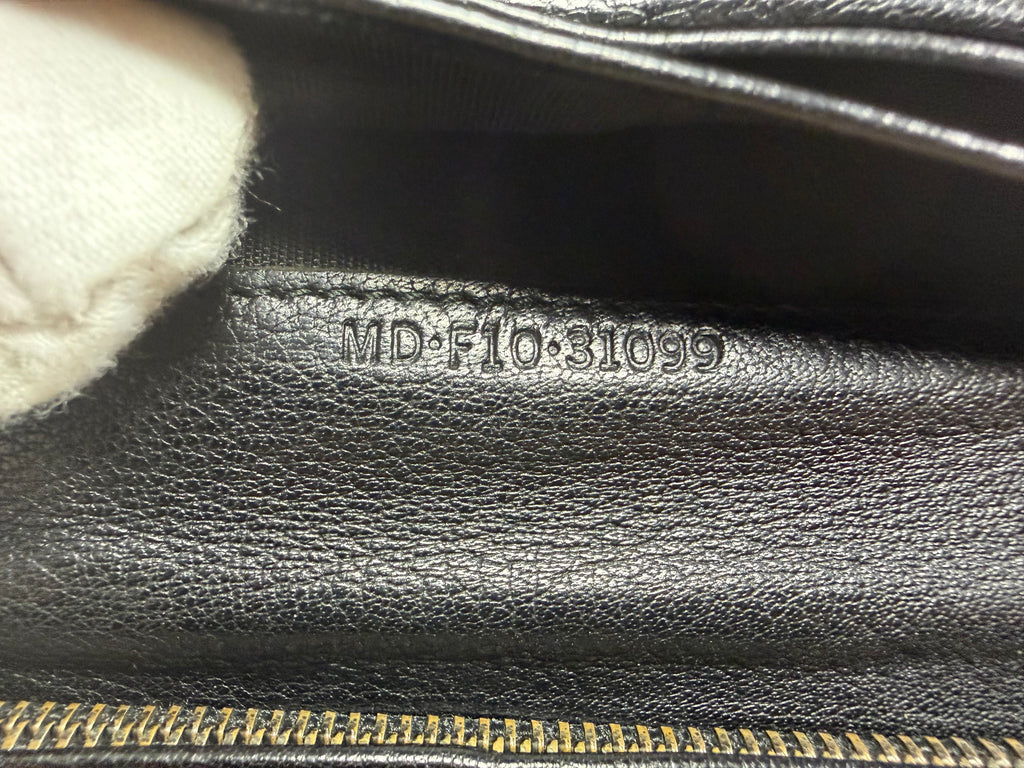 Bvlgari Logomania off white Canvas and Black Pebbled Leather Long Wallet