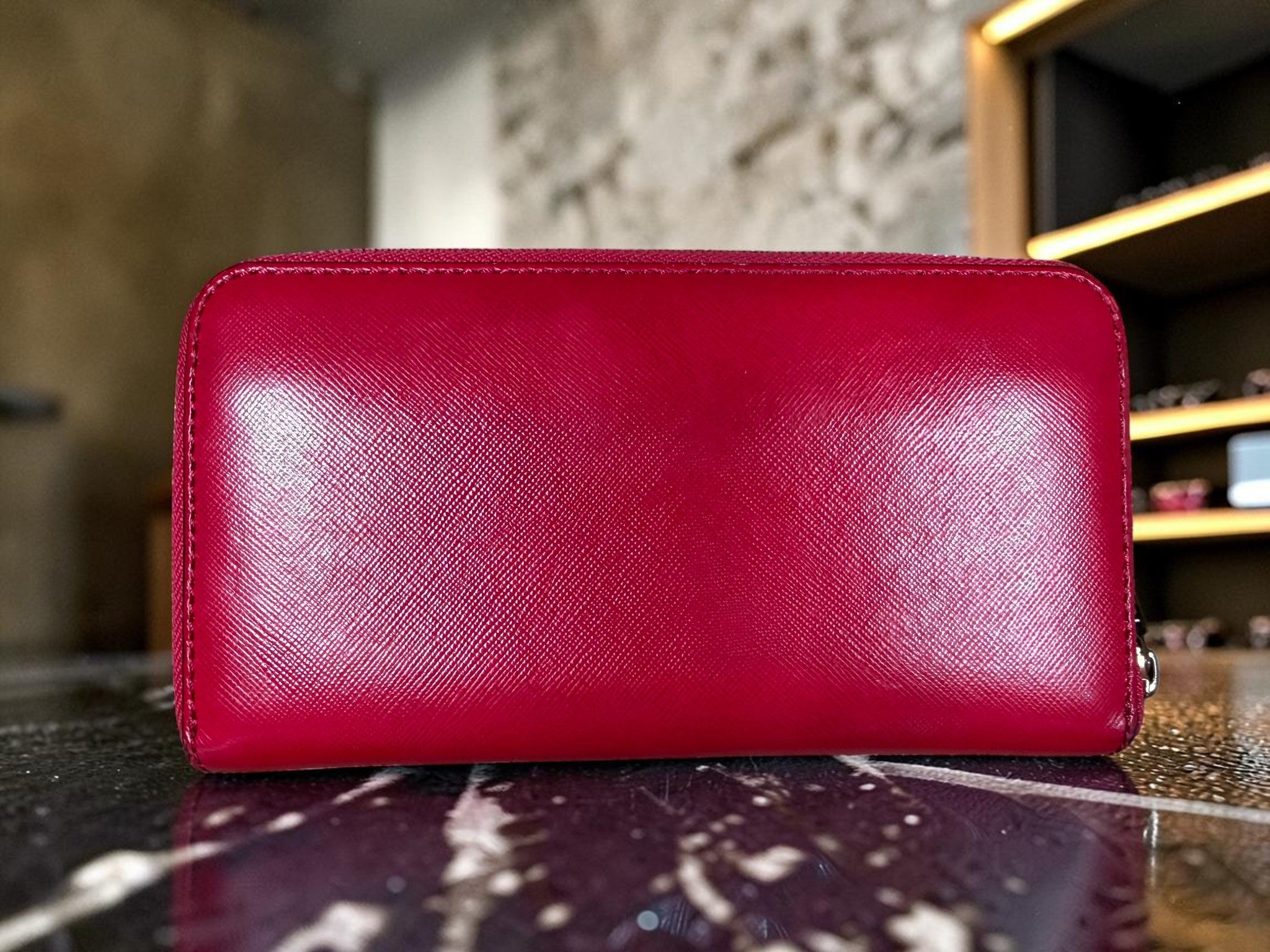 Tory Burch Red Leather Robinson Zip-Around Continental Wallet