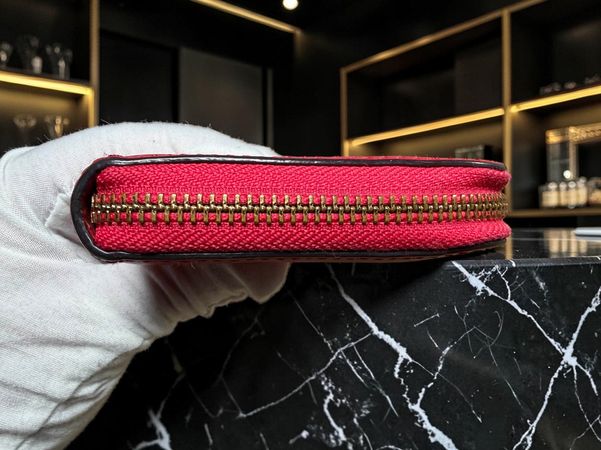 Tory Burch Red Leather Robinson Zip-Around Continental Wallet