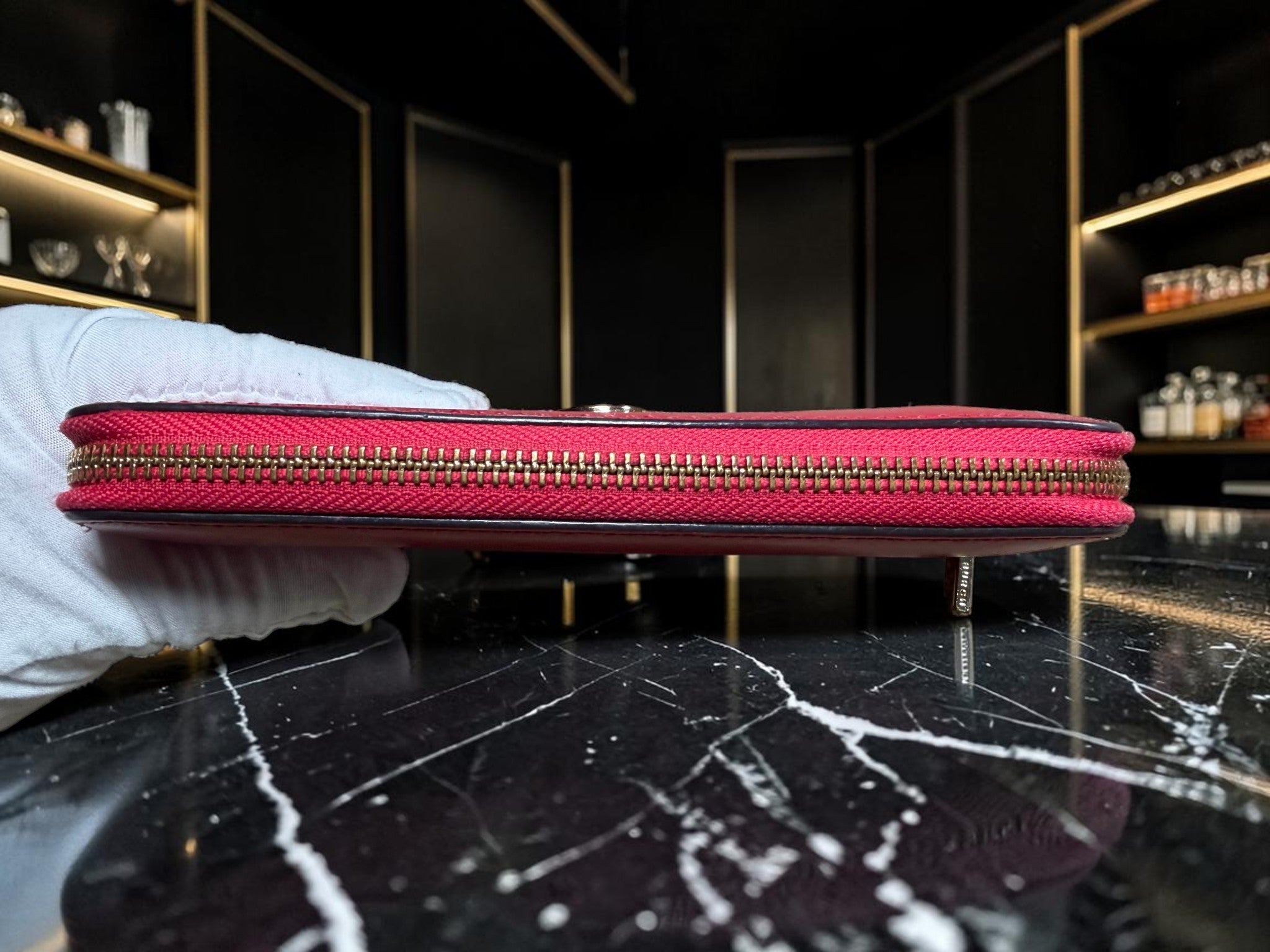 Tory Burch Red Leather Robinson Zip-Around Continental Wallet